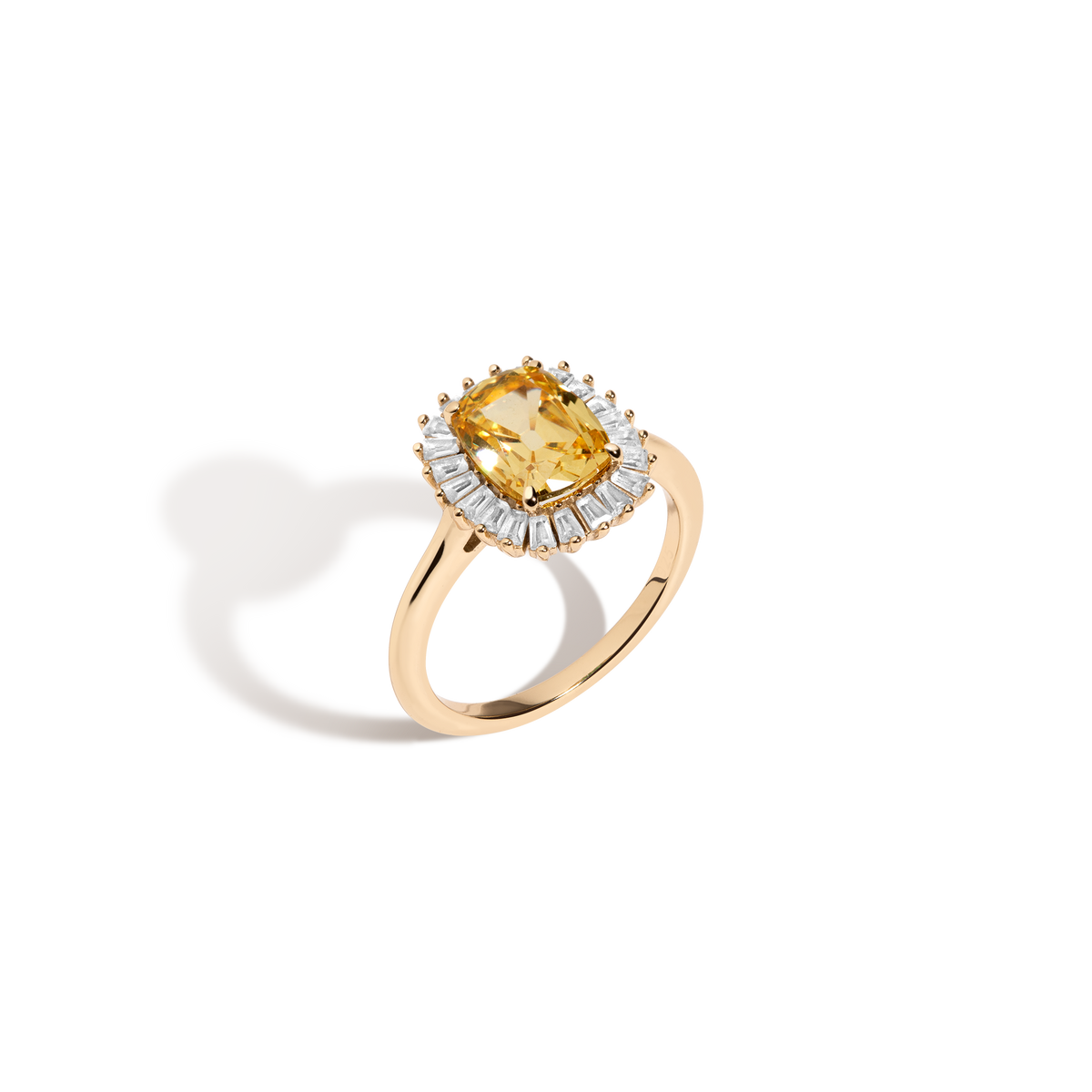 Lab Grown Yellow Canary Alexandra Ring