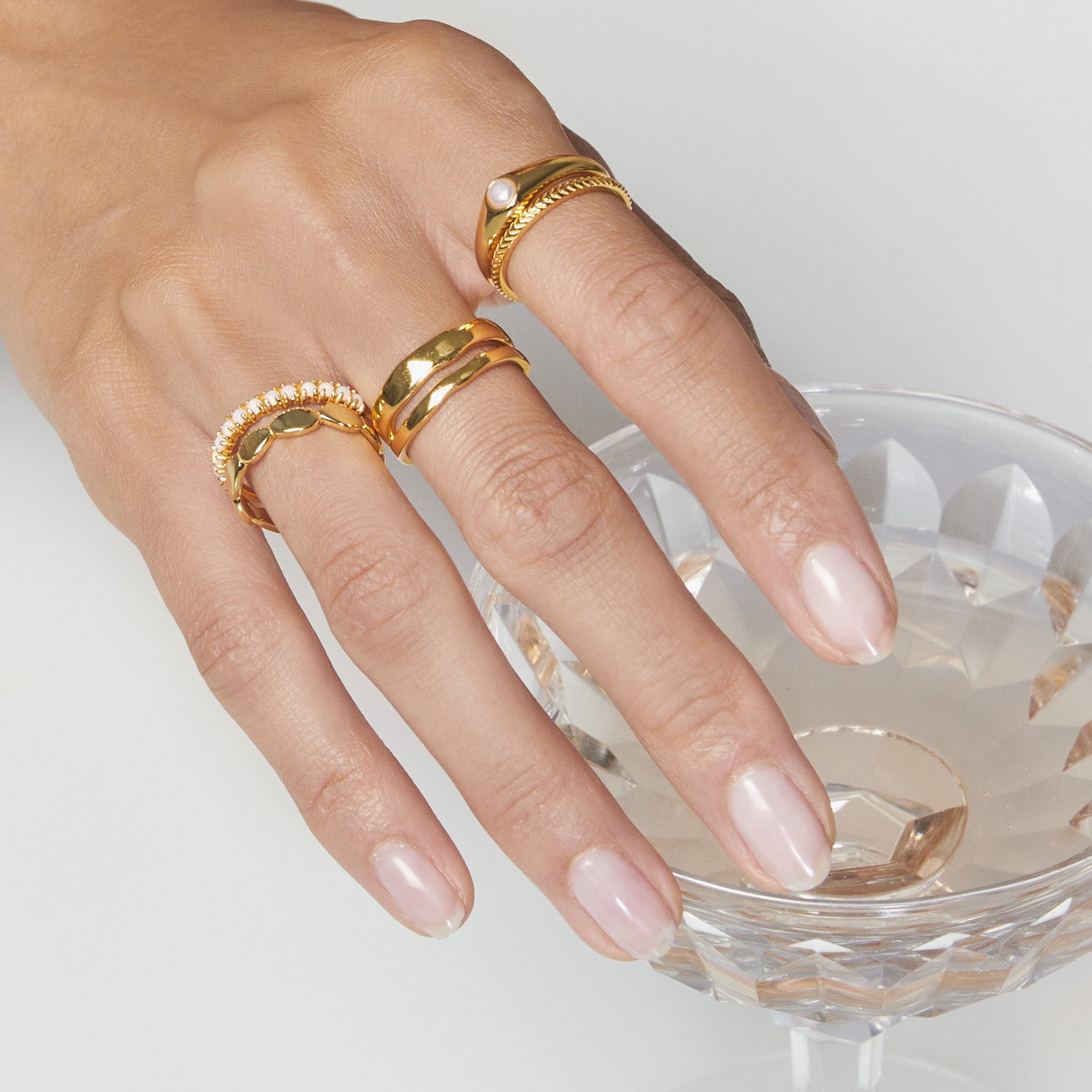 Marjorie Etched Band Gold
