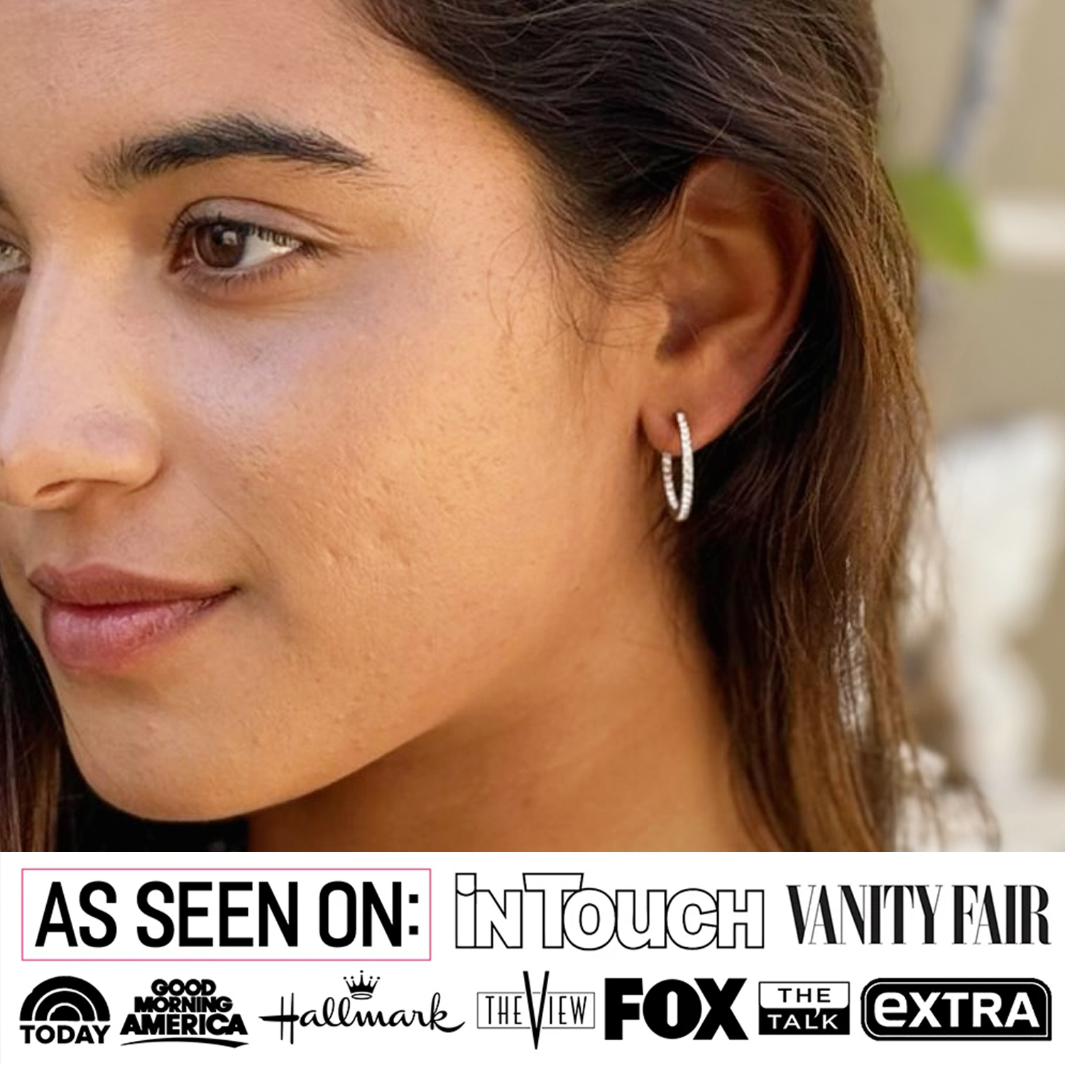 Rosalyn 18k White Gold Plated 20mm Hoop Earrings with Swarovski Crystals