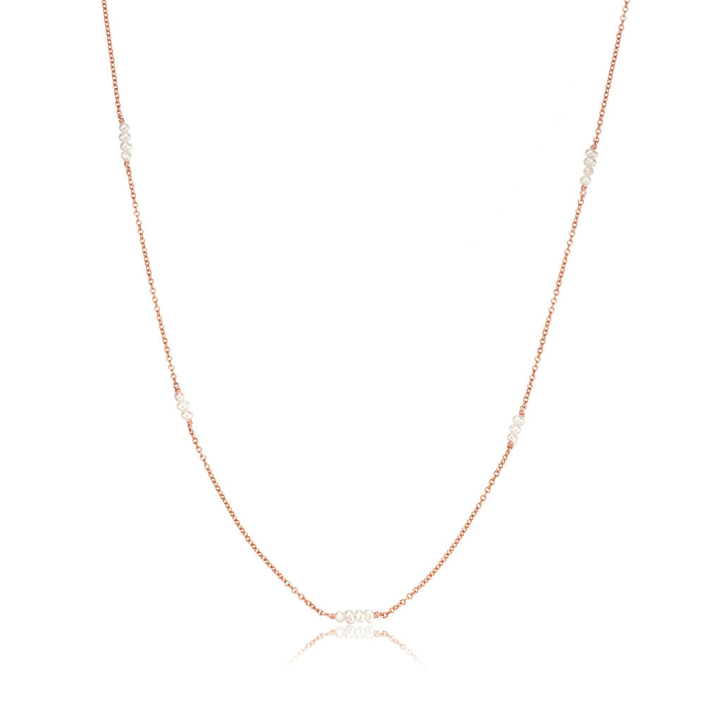 Rose Gold Mini Pearl Necklace
