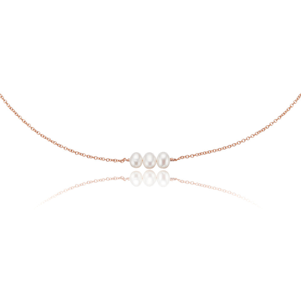 Rose Gold Pearl Cluster Choker