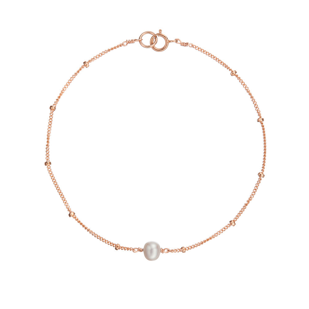 Rose Gold Satellite Pearl Bracelet