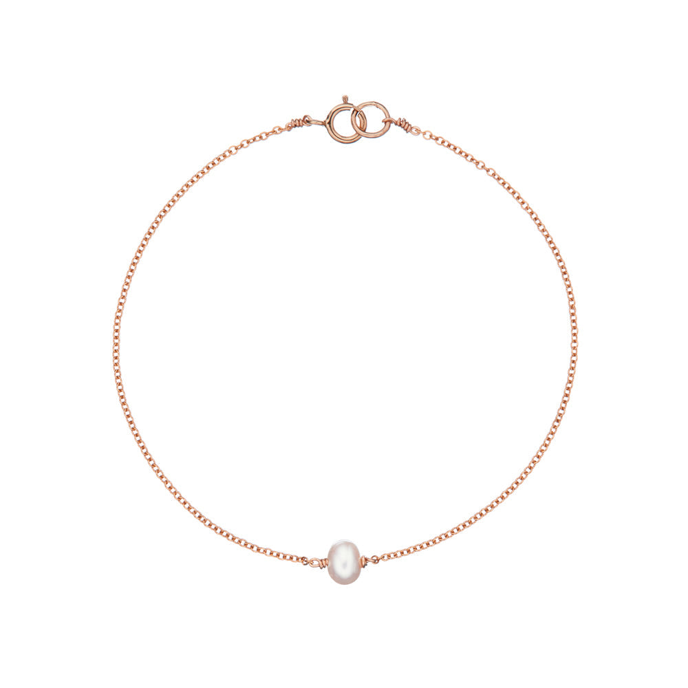 Rose Gold Single Pearl Bracelet