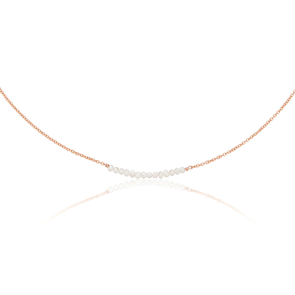 Rose Gold Small Pearl Cluster Choker