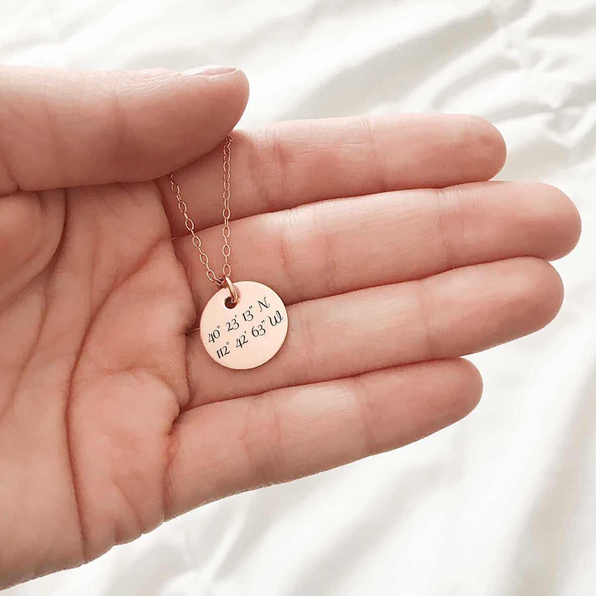 Rose Gold Disc Coordinates Necklace
