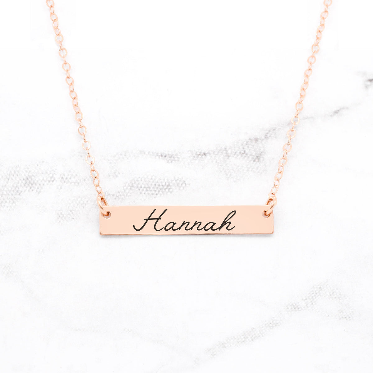 Rose Gold Name Bar Necklace