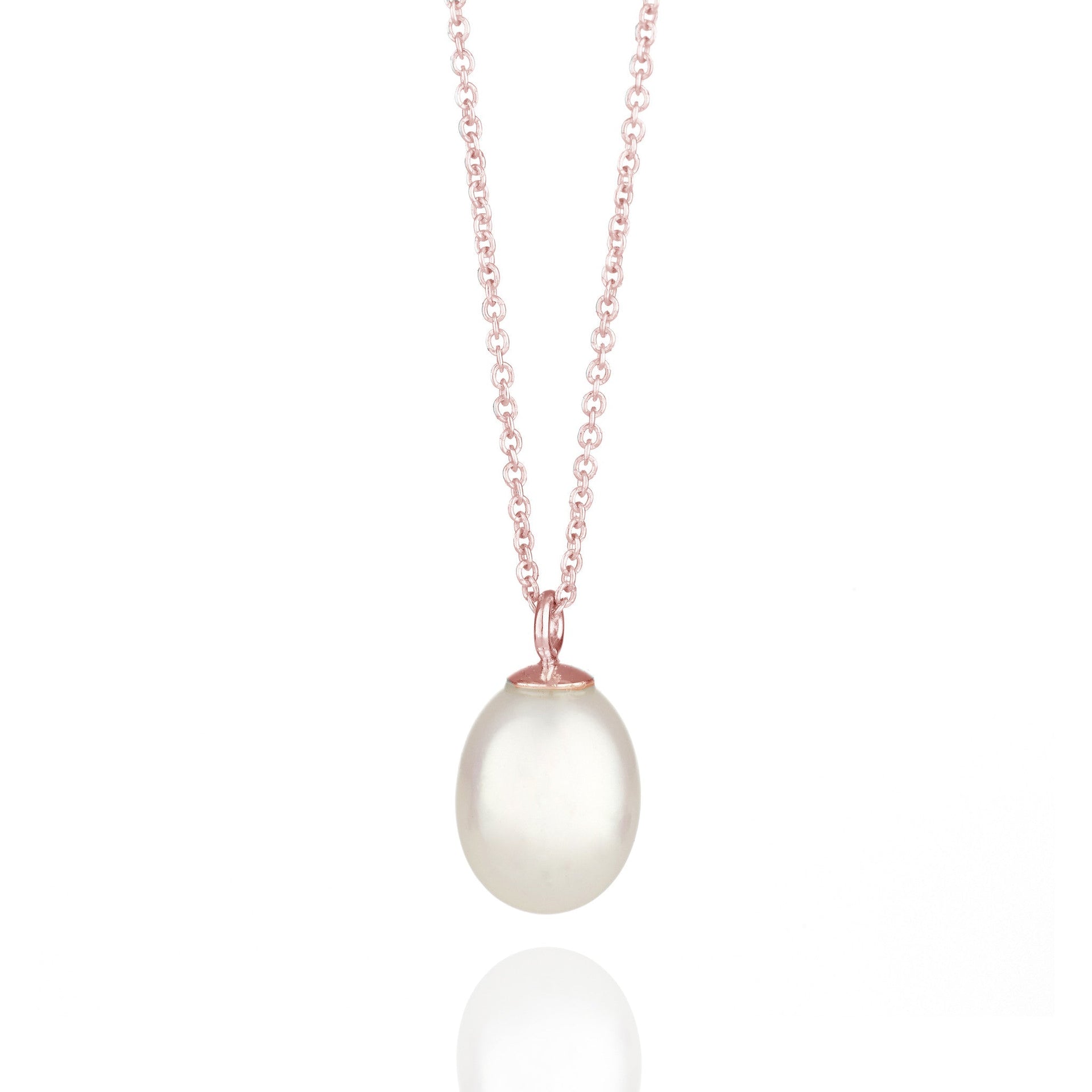 Pearl Drop Rose Gold Necklace