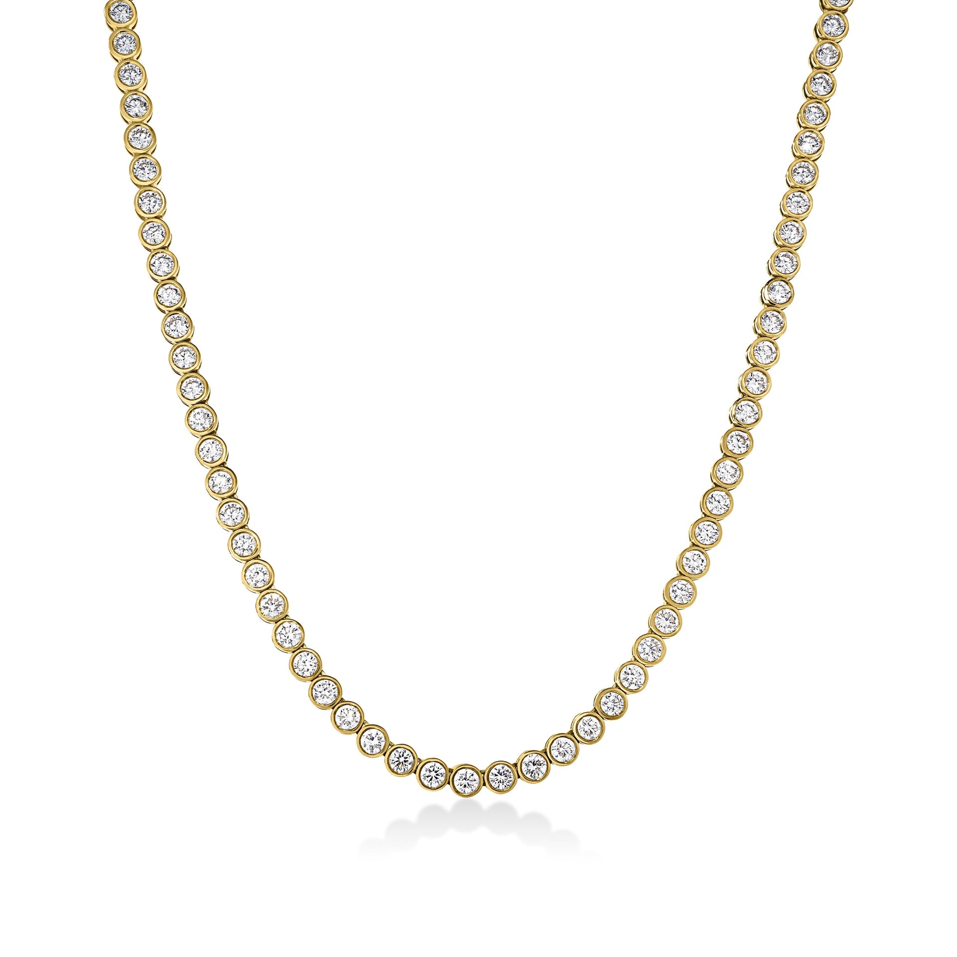 Bezel Set Lab Diamond Tennis Necklace