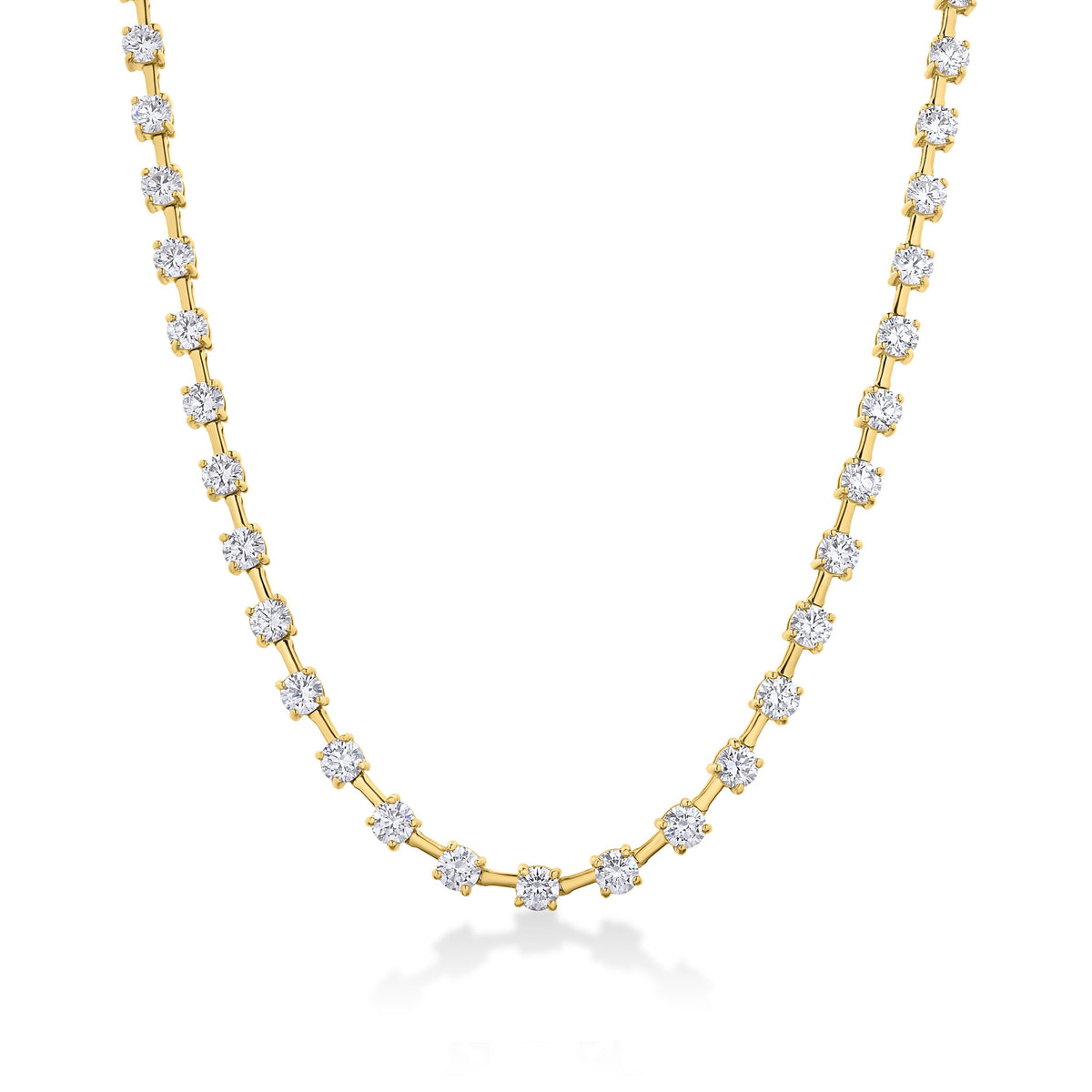 Round Orbit Lab Diamond Tennis Necklace