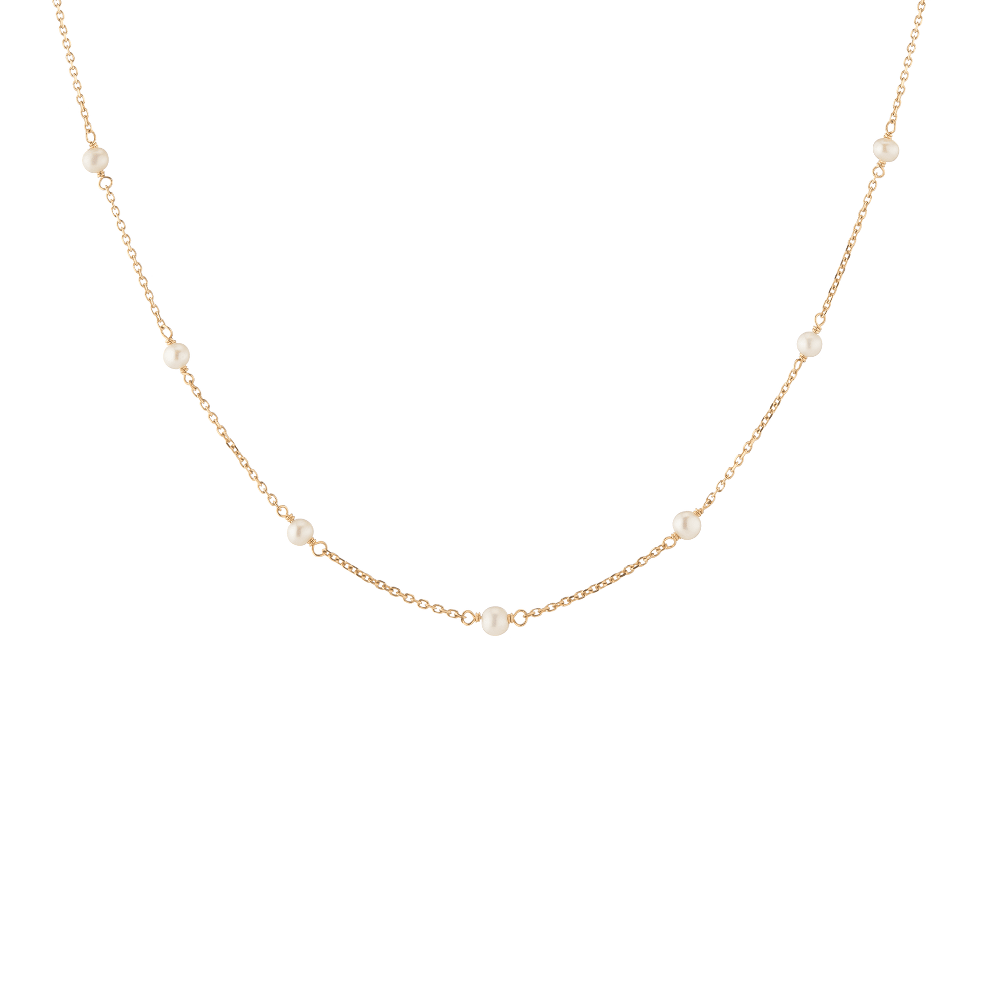 Classic Pearl Station Necklace