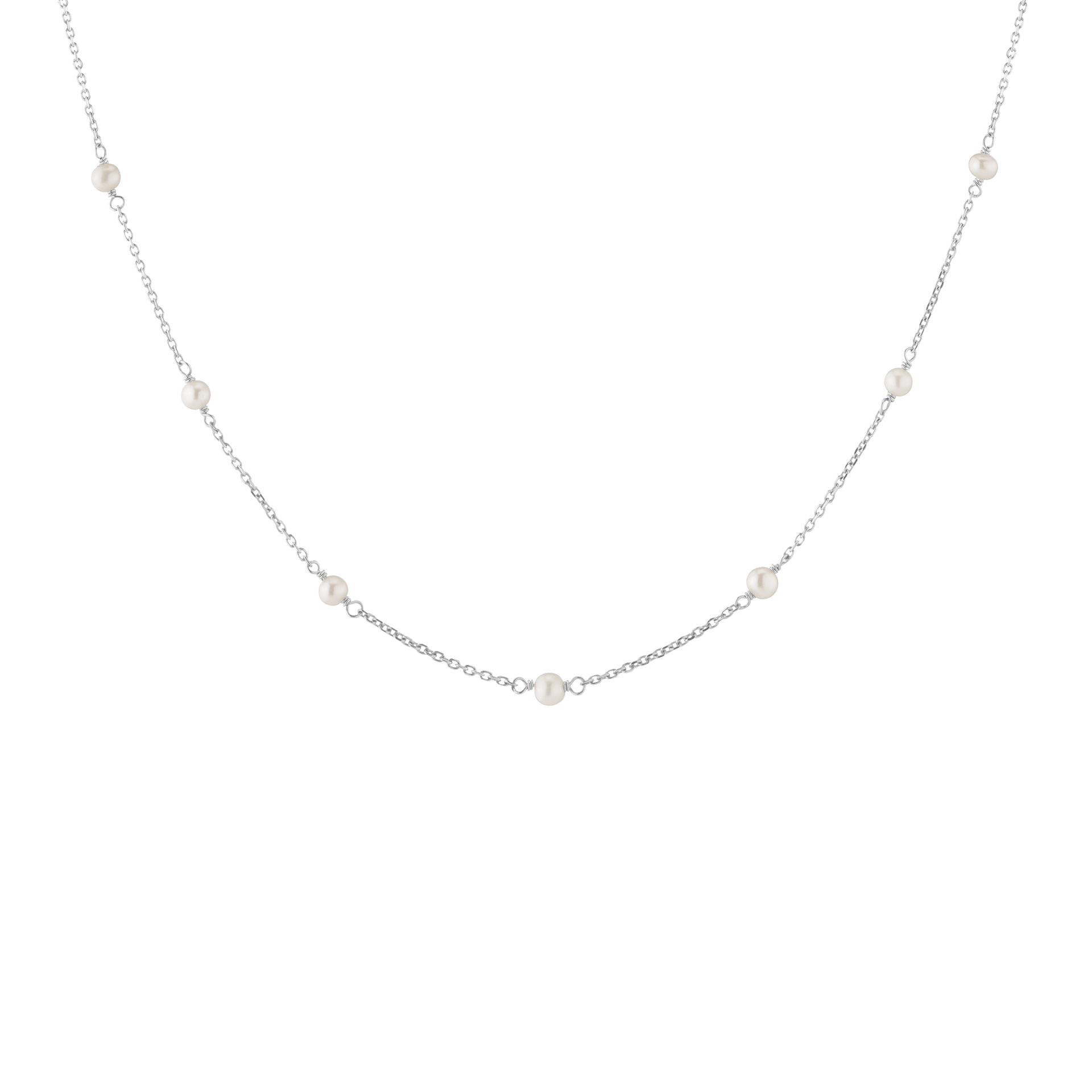 Classic Pearl Station Necklace