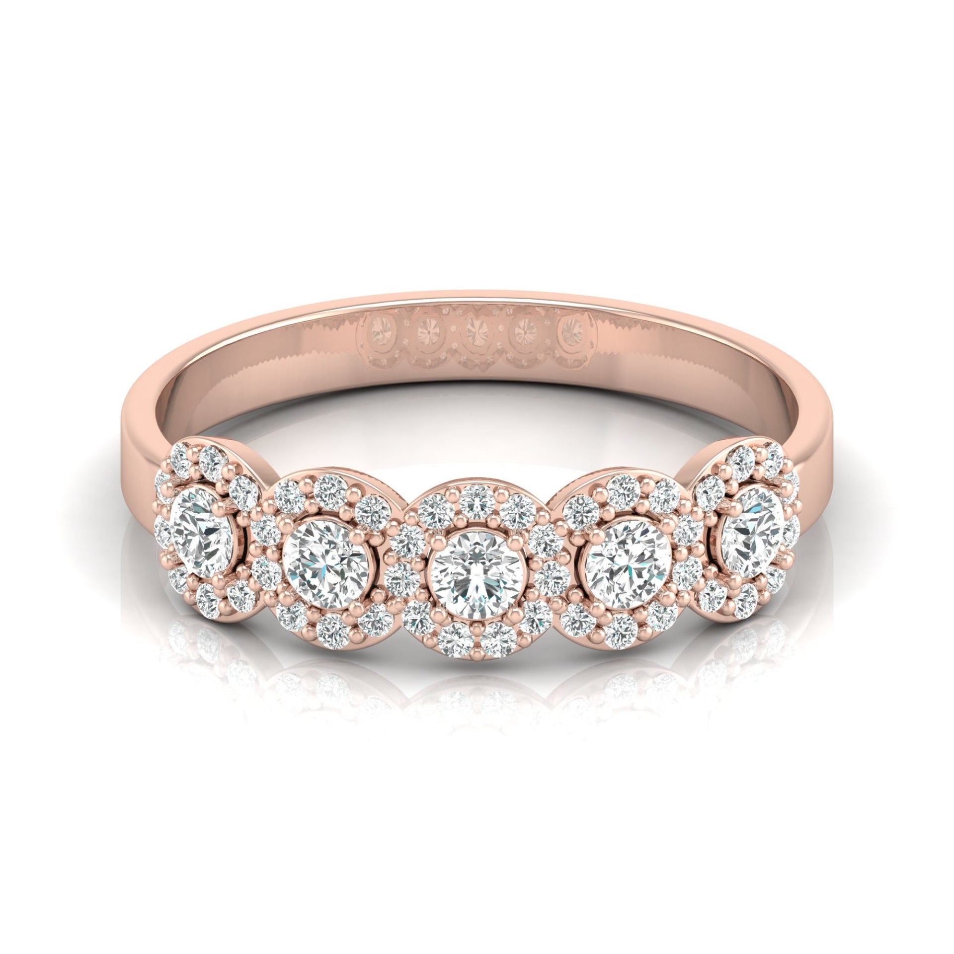 Lab-grown Diamond Eternity Vintage Wedding Band in 10K White Gold