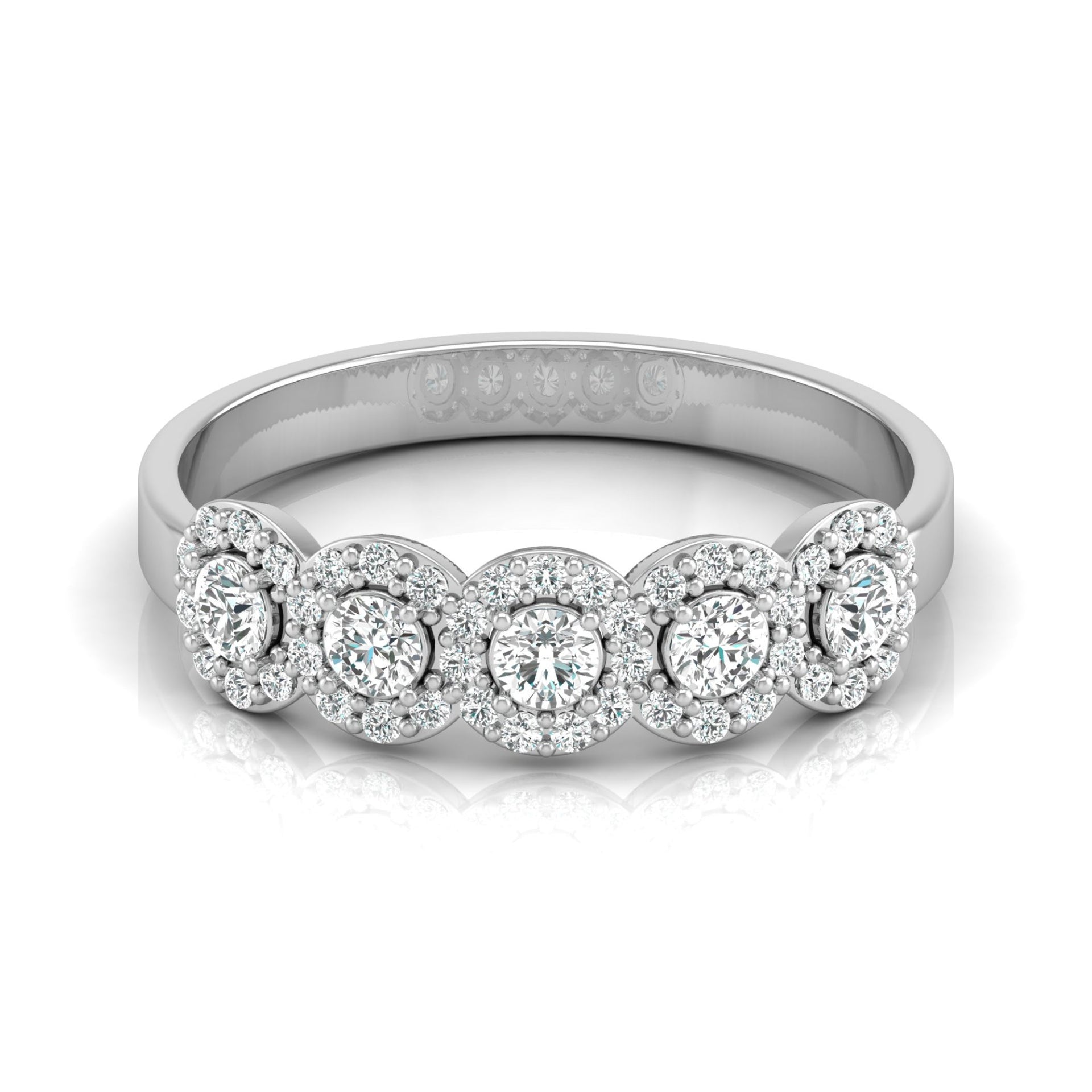 Lab-grown Diamond Eternity Vintage Wedding Band in 10K White Gold