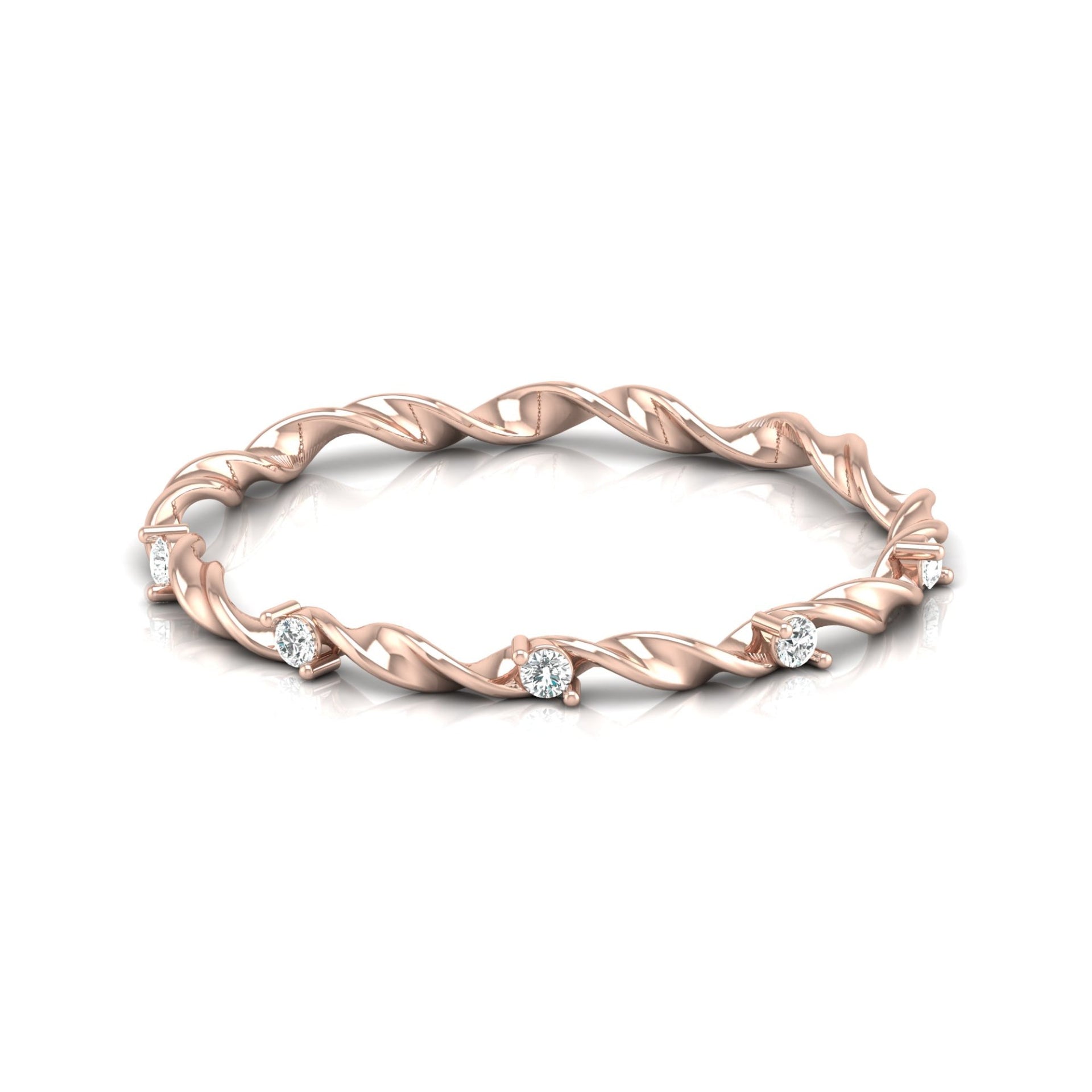 Round-Cut Lab-grown Diamond Stackable Wedding Band in 10K White Gold