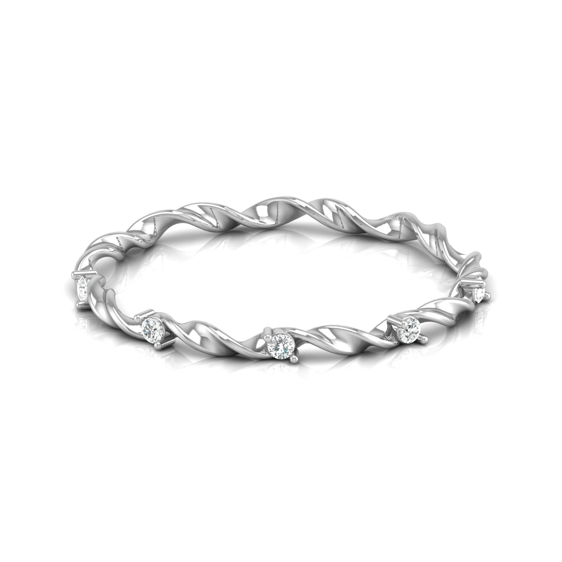 Round-Cut Lab-grown Diamond Stackable Wedding Band in 10K White Gold