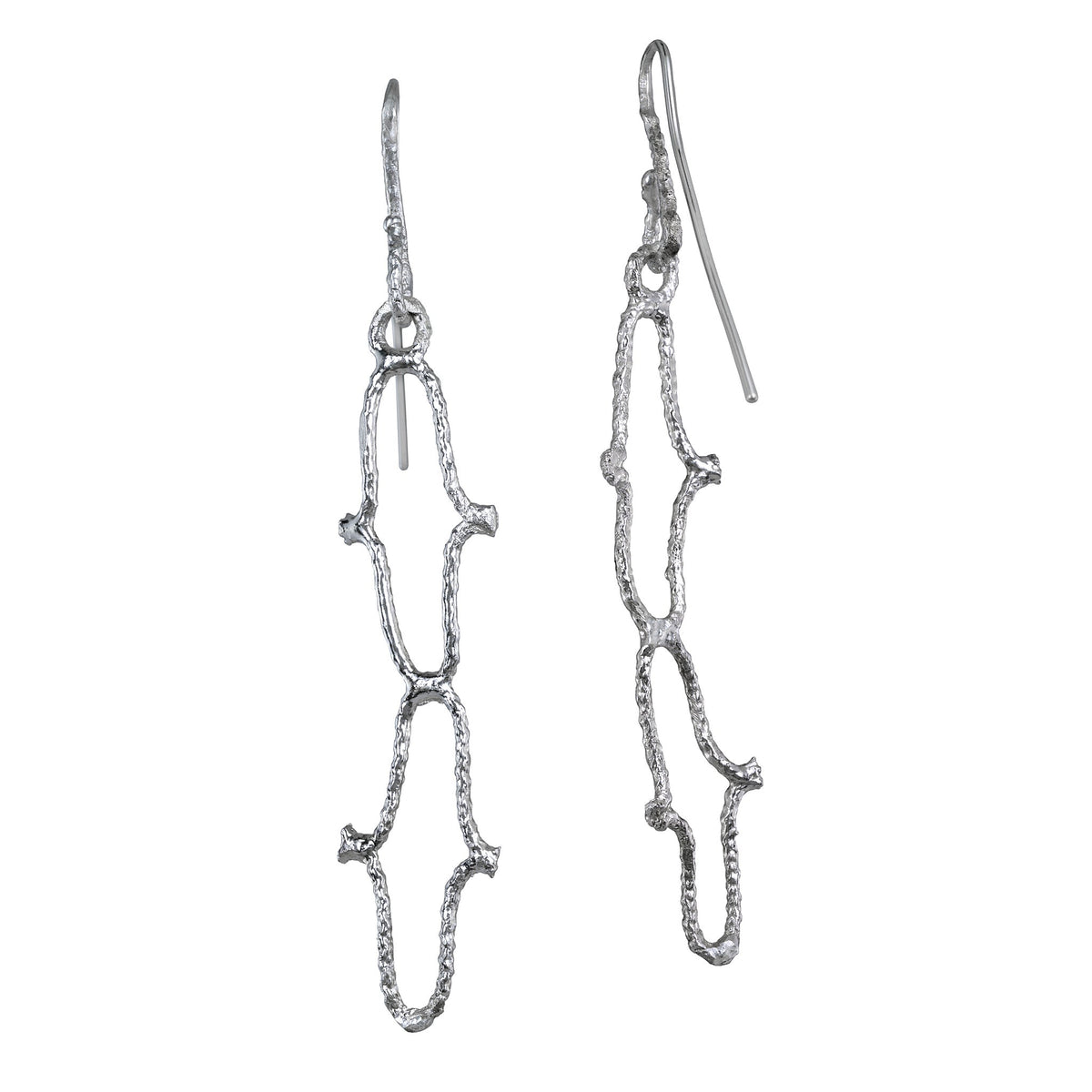 fishing net dangle earrings