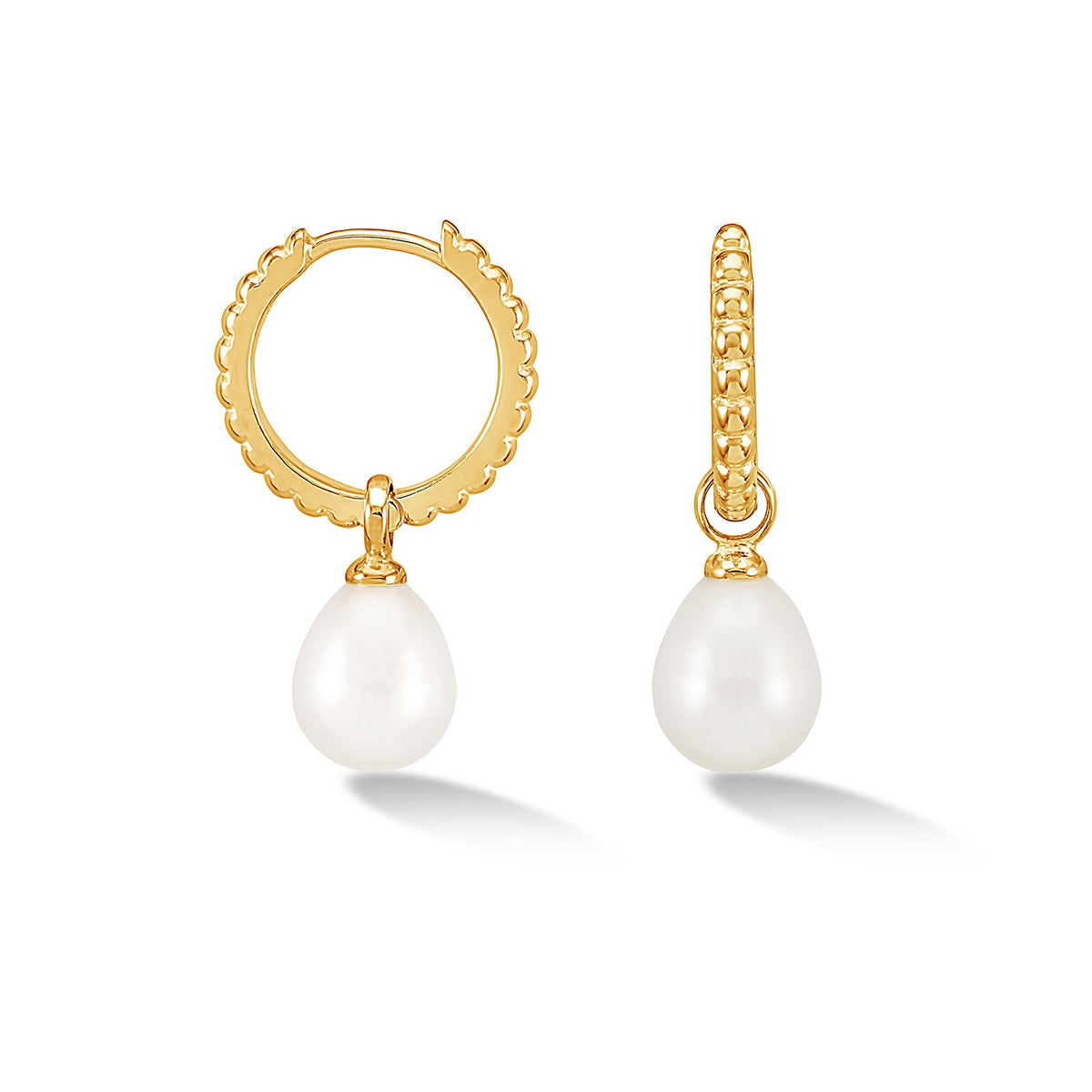 Oval Luna Pearl™ Charm Hoops