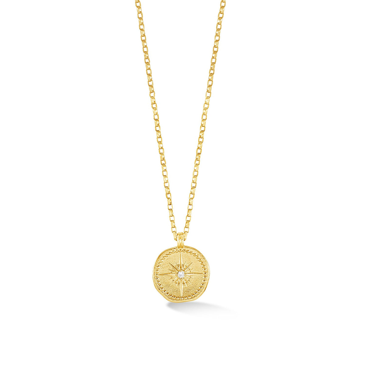 9k Gold Diamond True North Tiny Talisman Necklace