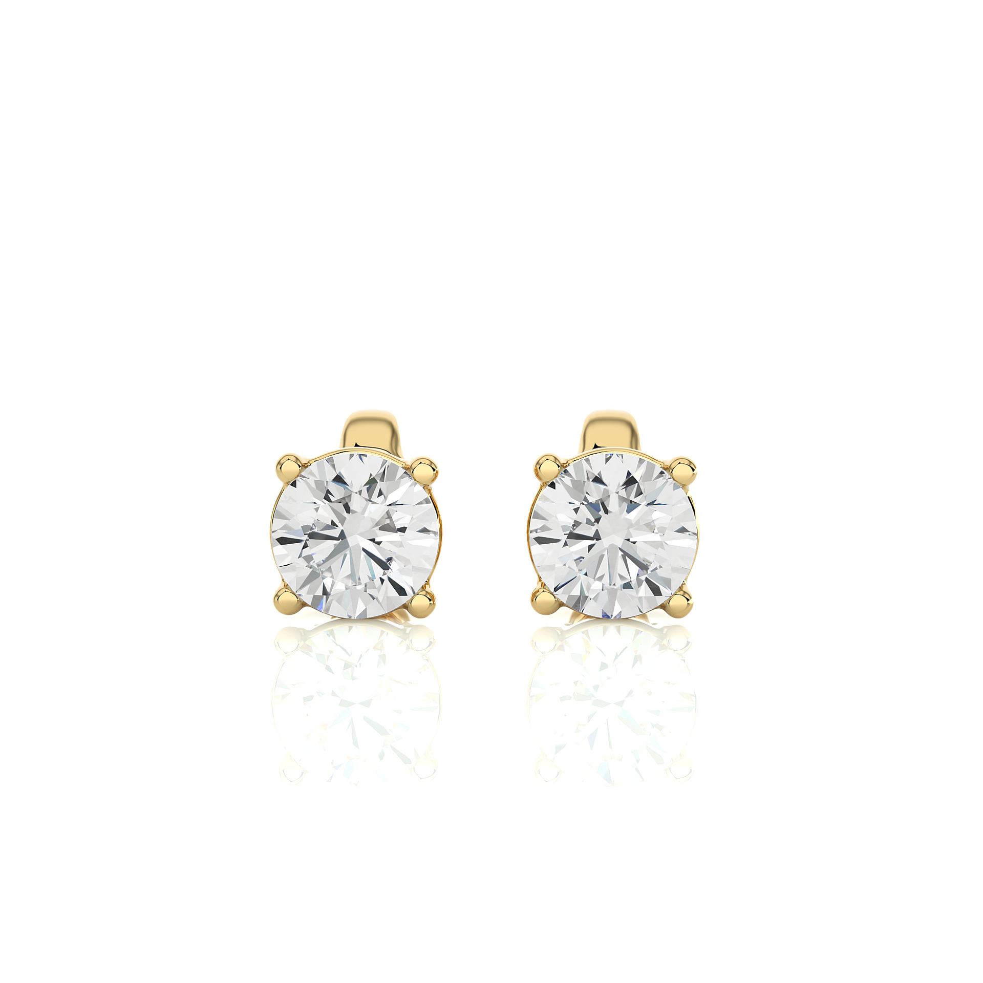 Round-Cut Lab-grown Diamond Solitaire Earrings in 10K White Gold