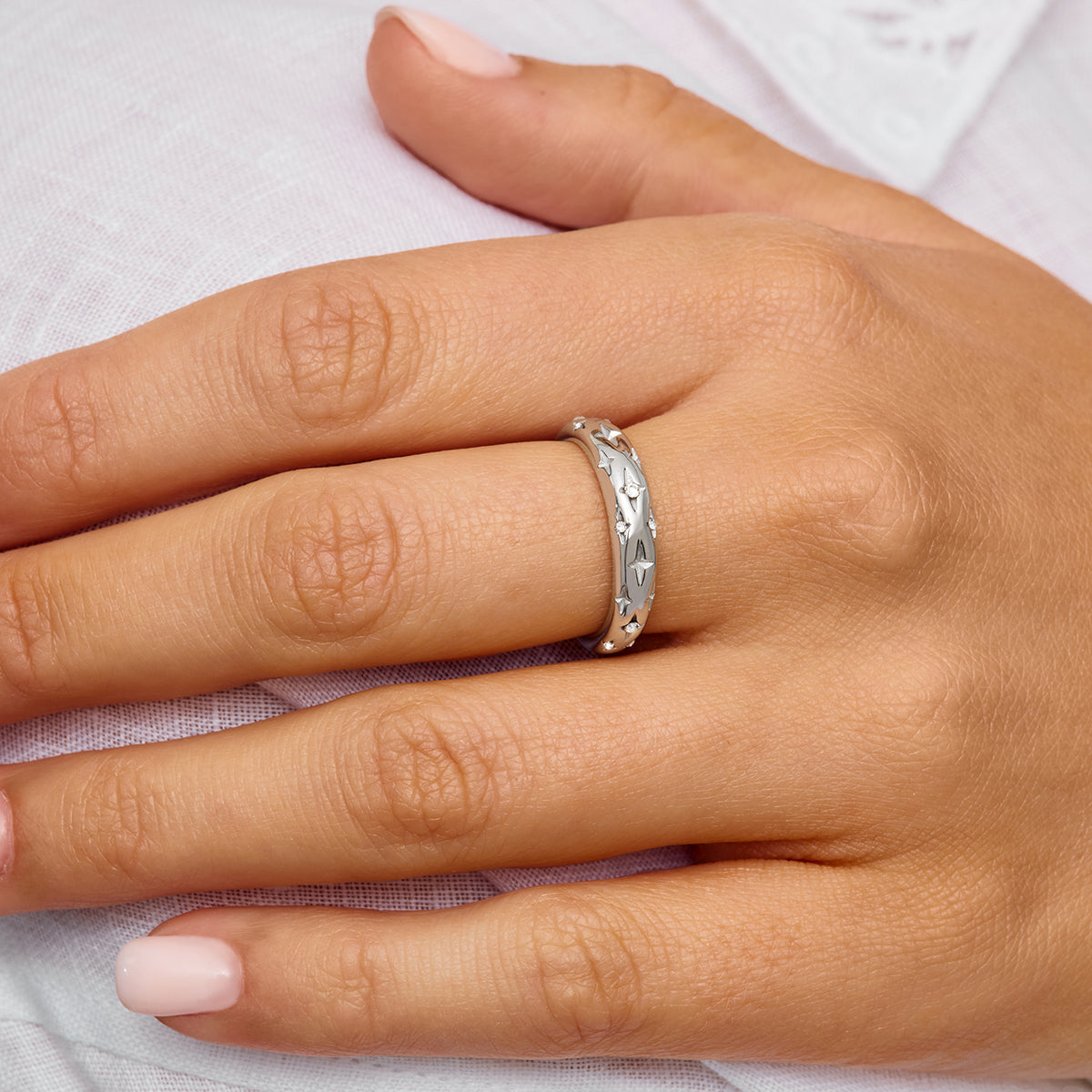 Moon and Back Ring (Silver)