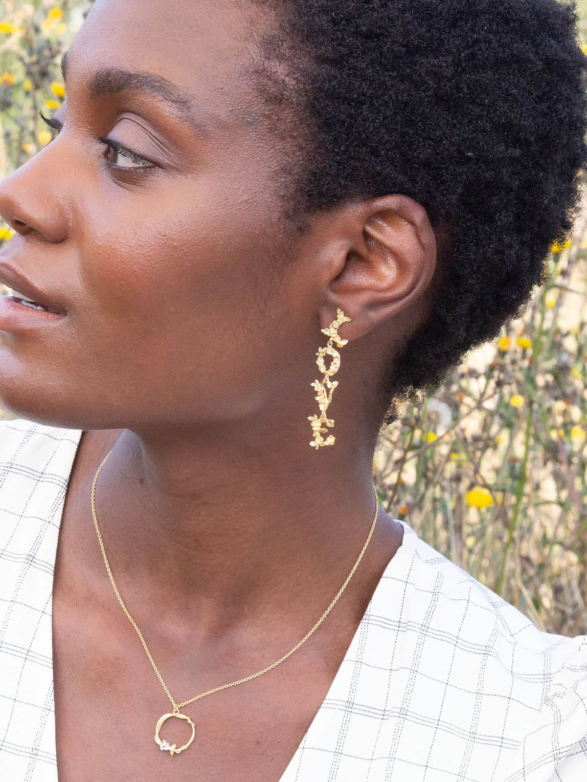 LOVE & HOPE Asymmetric Drop Earrings
