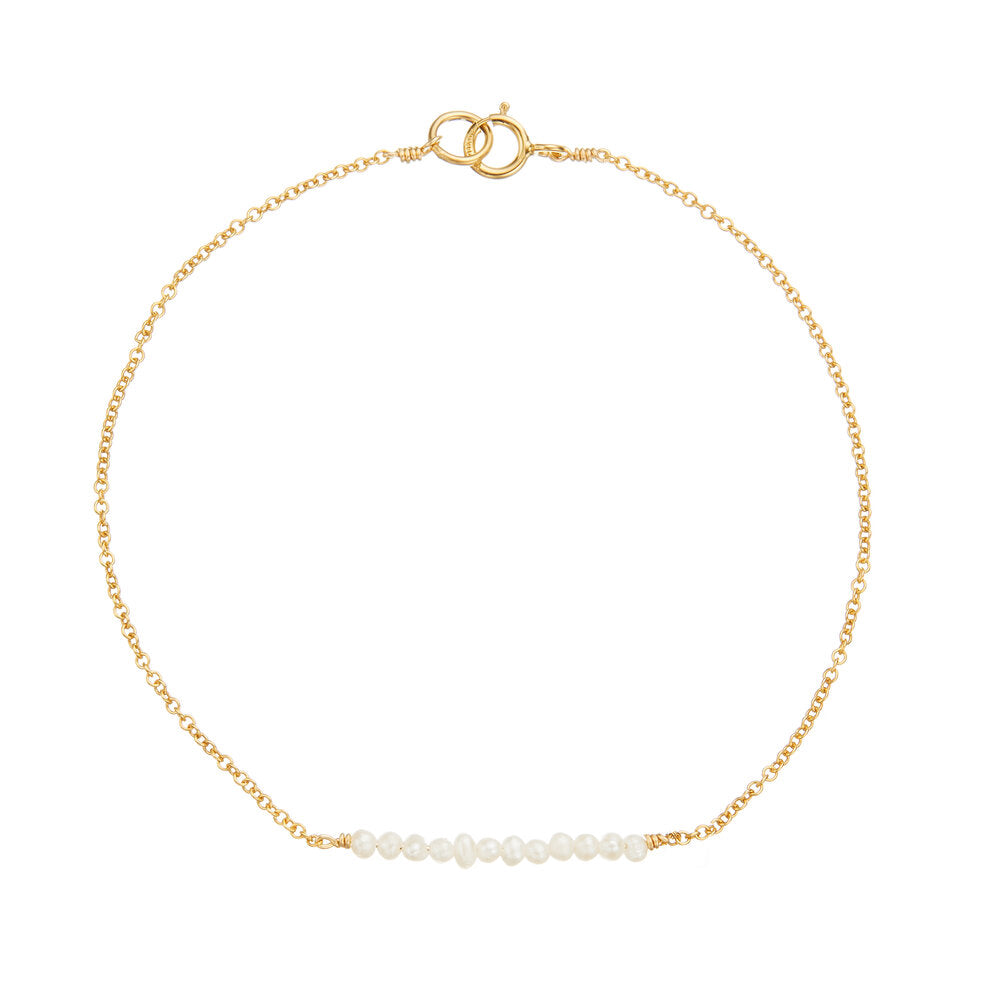 Gold Small Pearl Cluster Bracelet