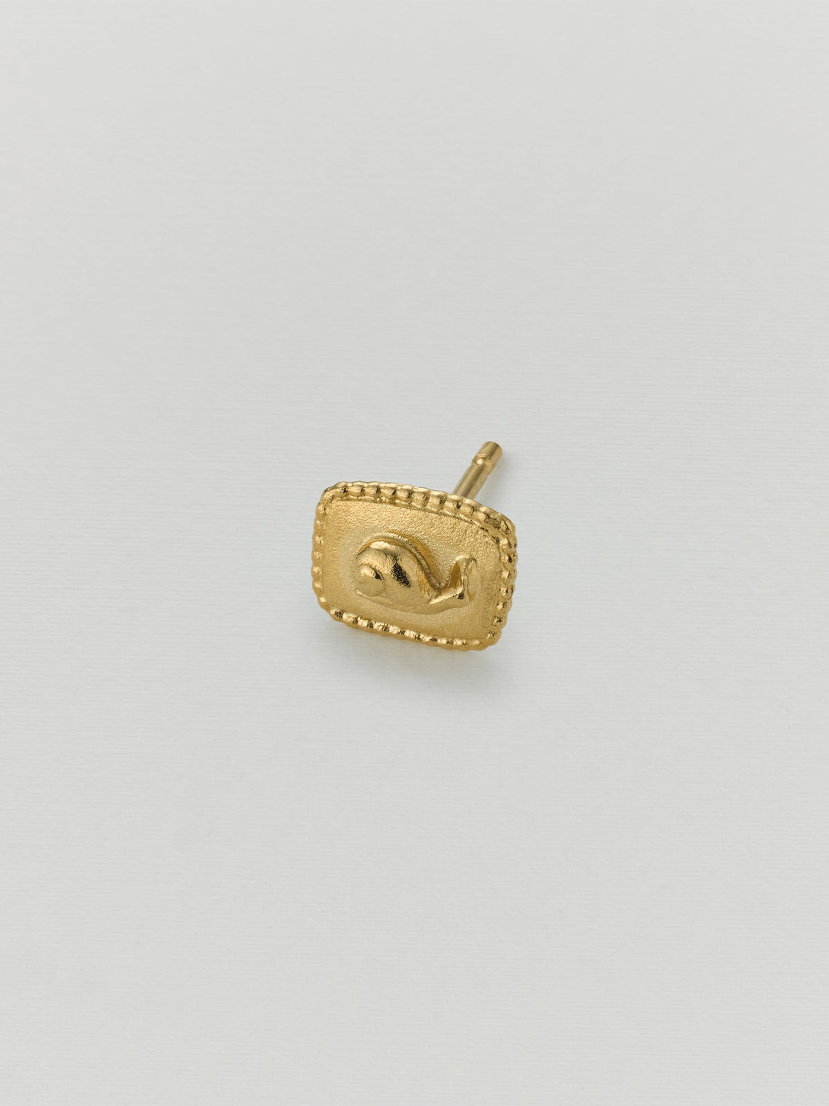 Rectangular Ex-voto Snail Single Stud Earring
