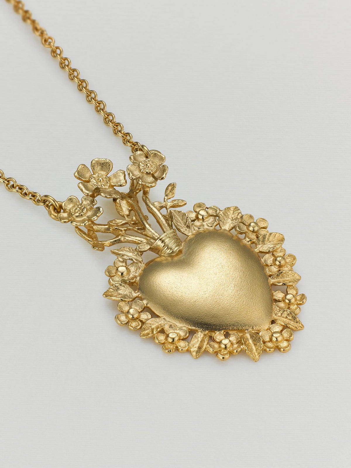 Floral Sacred Heart Necklace