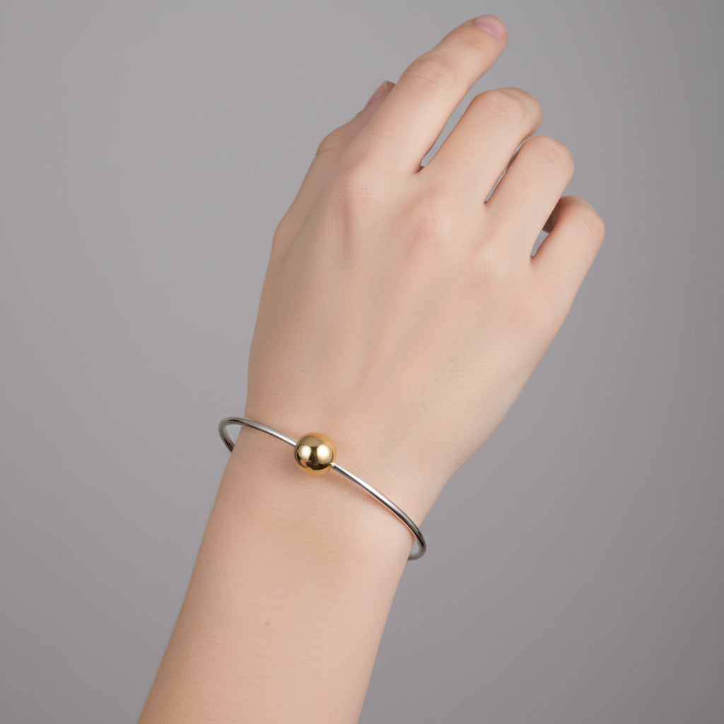 Isabelle Sphere Open Cuff Bracelet