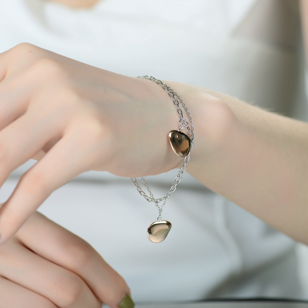 Coralie Pebble Charms Link Bracelet