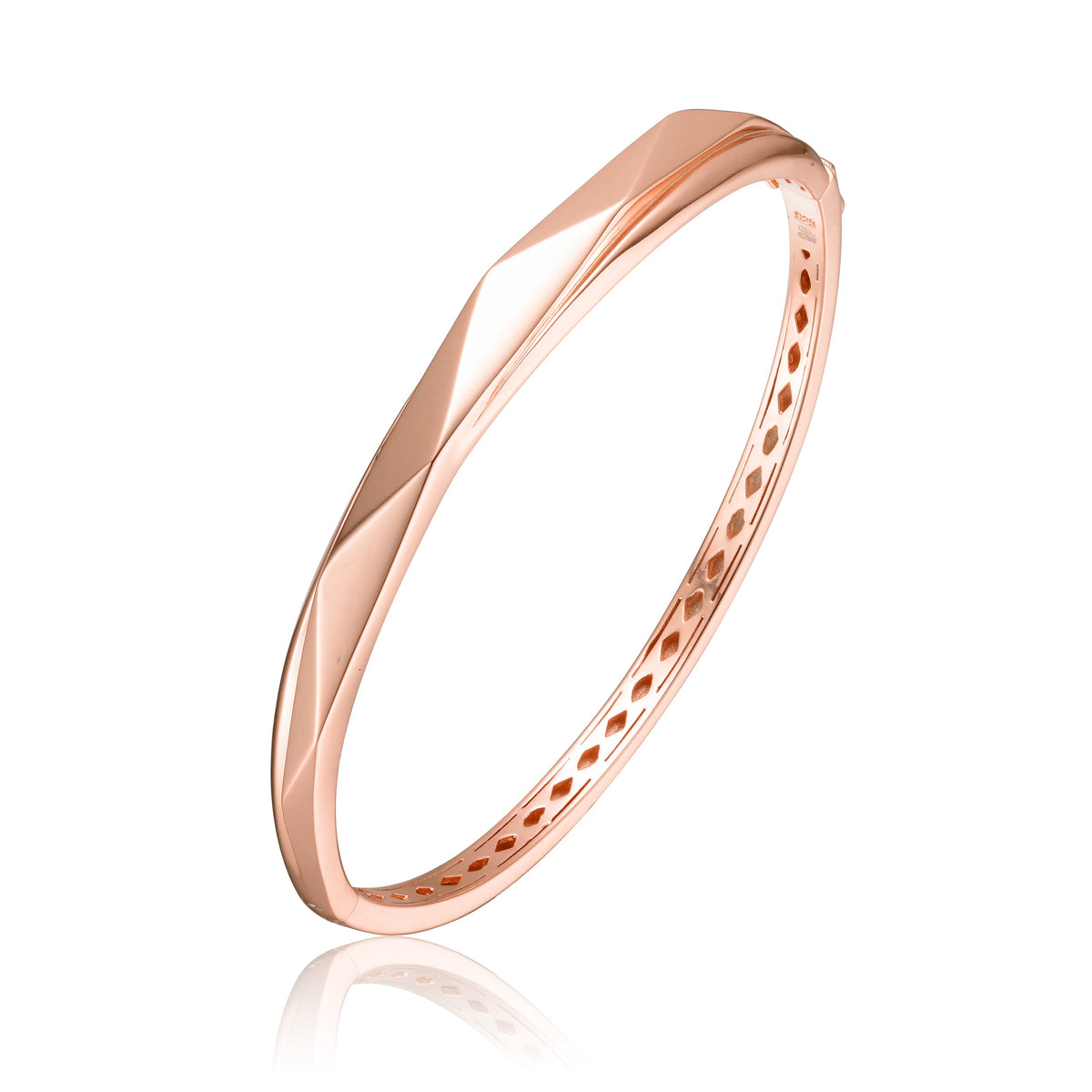 Vilette Rose Gold Geometric Bangle Bracelet