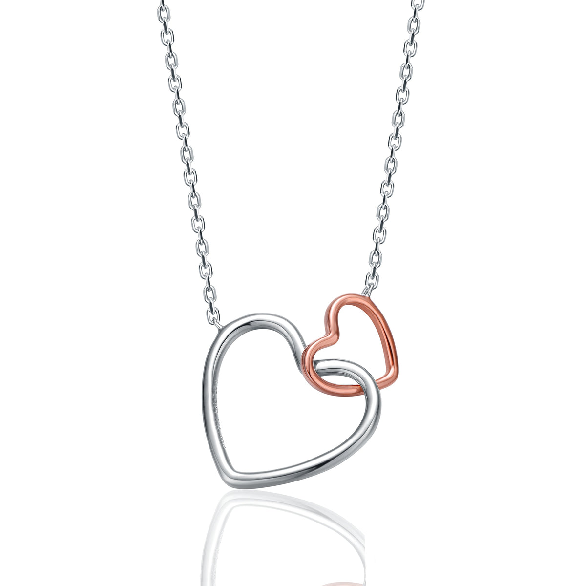 Camille Two-Tone Heart Pendentif Necklace
