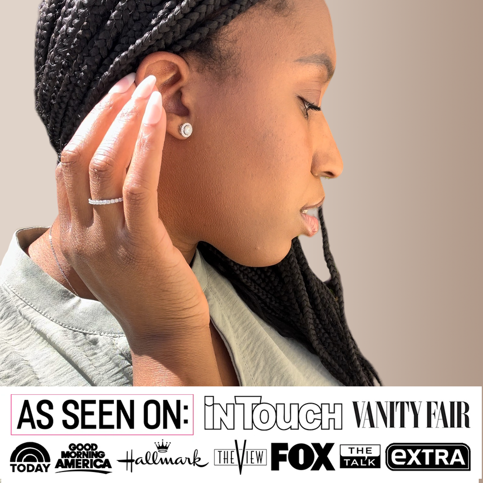 Moissanite by Cate & Chloe Sadie 0.09tcw Round Cut 925 Sterling Silver 18K White Gold Plated Wedding Band