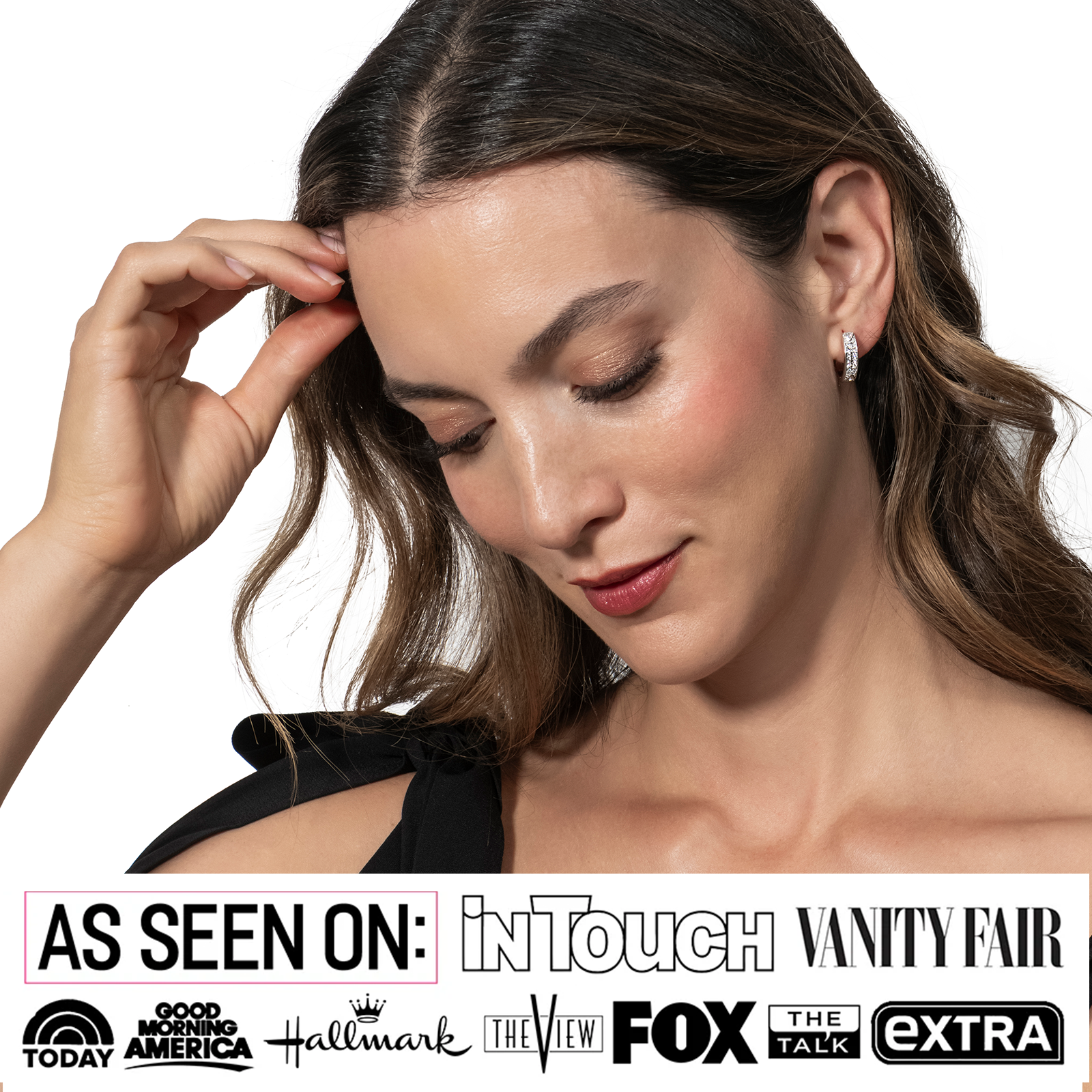 Sawyer 18k White Gold Plated 16mm Crystal Hoop Earrings with Swarovski Crystals