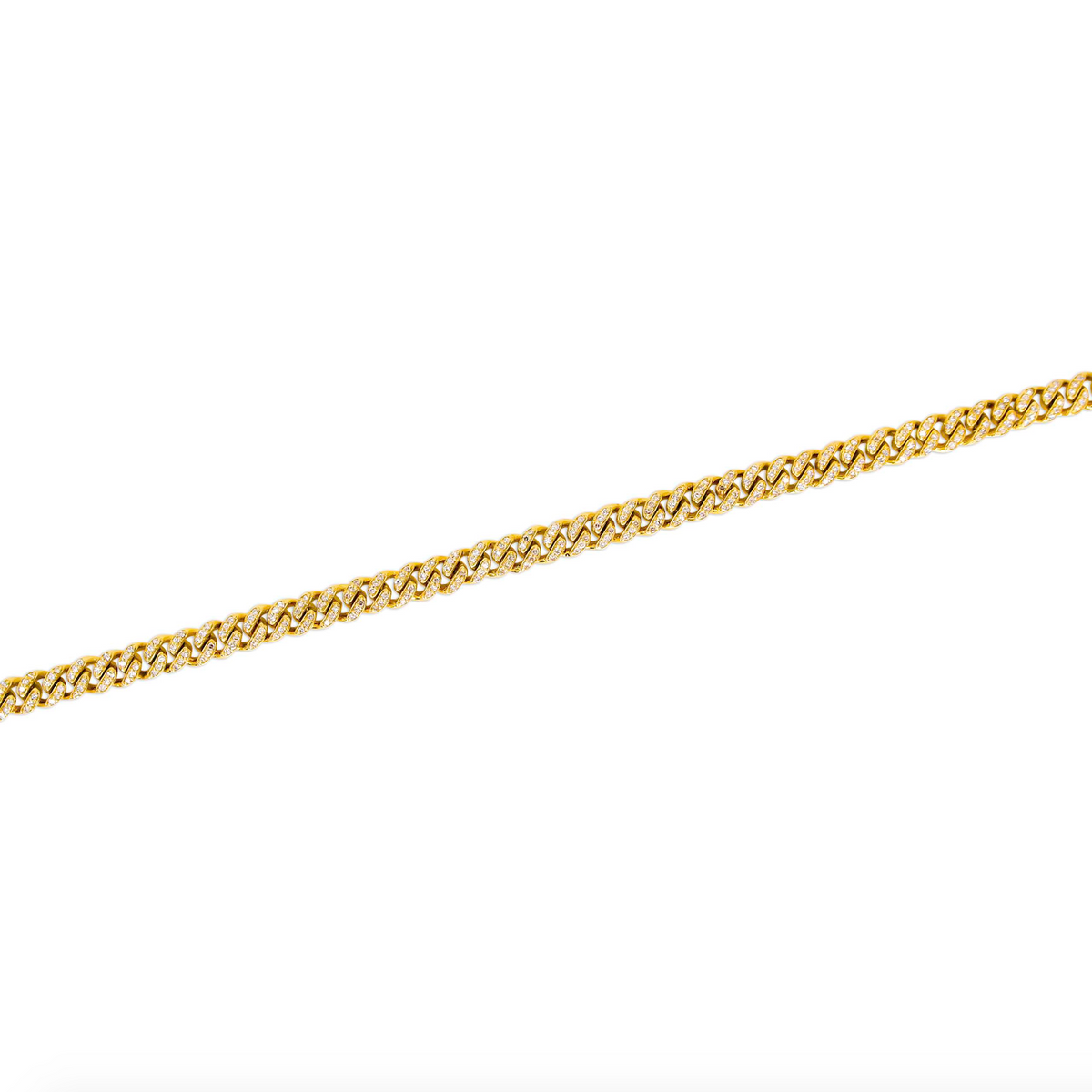 Gold Mini Cuban Link Diamond Bracelet
