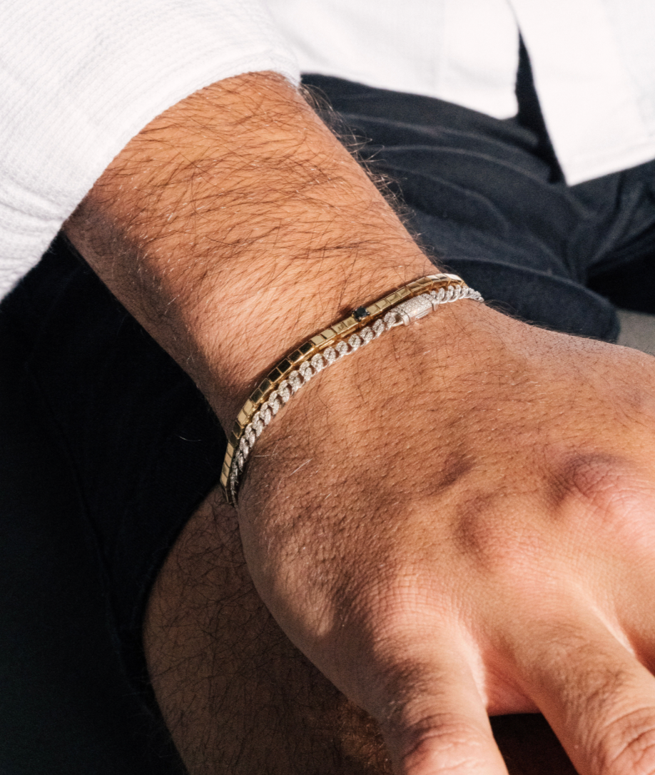 Gold Mini Cuban Link Diamond Bracelet