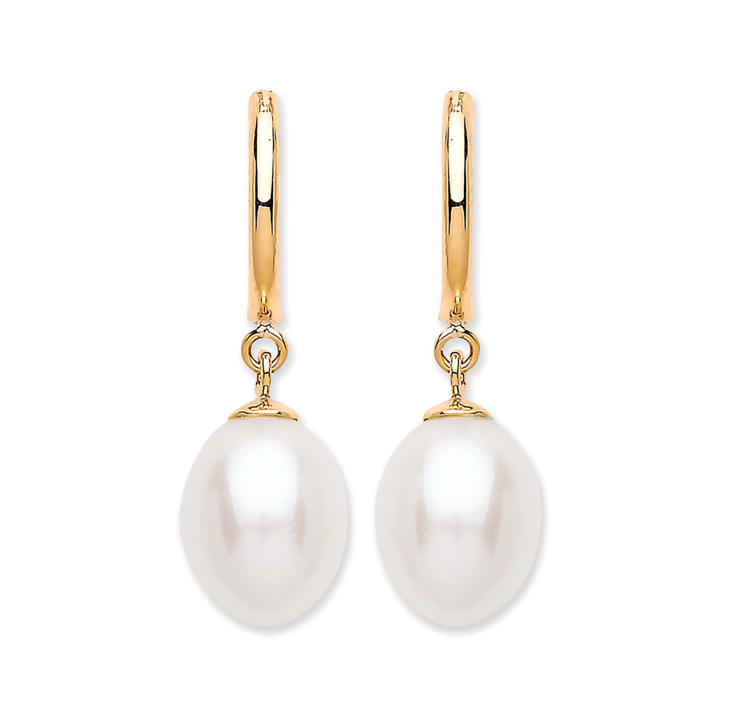9ct Yellow Gold Freshwater Pearl Drop Earrings