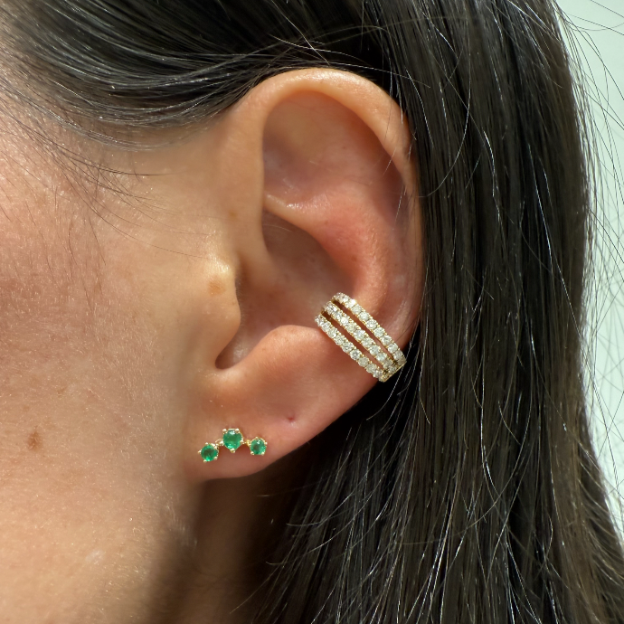3-Row Diamond Ear Cuff