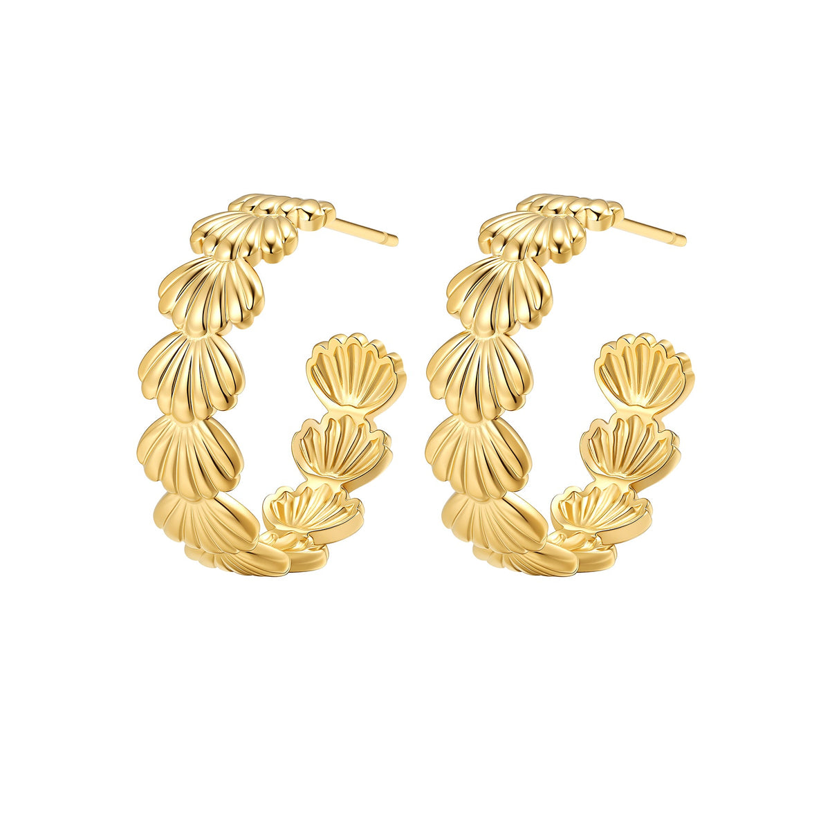 Seashell Hoop Earrings Waterproof