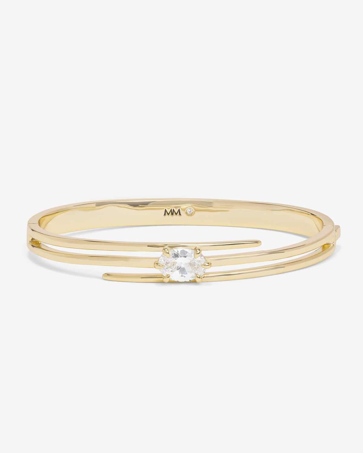 She's on Point Lasso Cuff - Gold|White Diamondettes