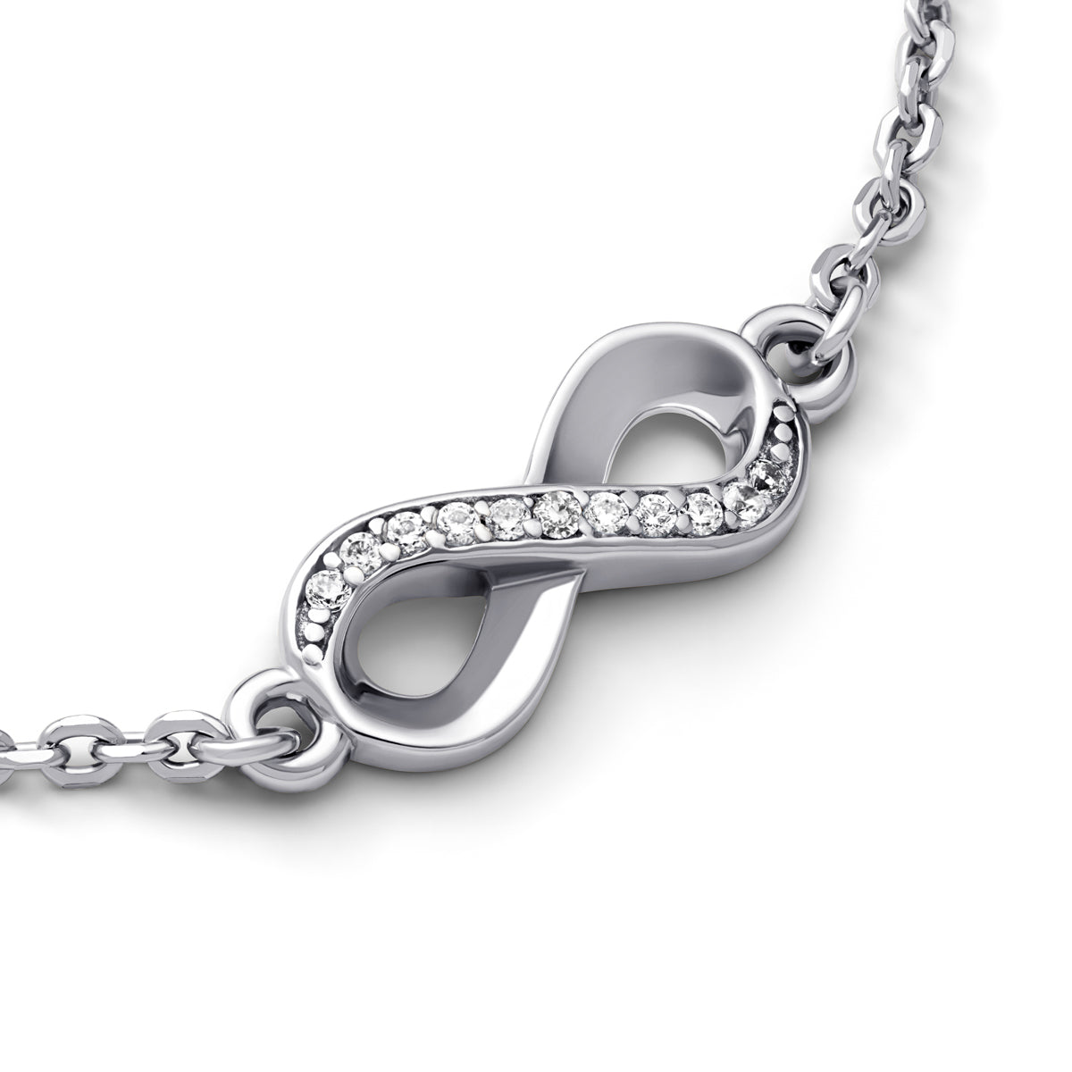 Birthstone Infinity Bracelet (Silver)