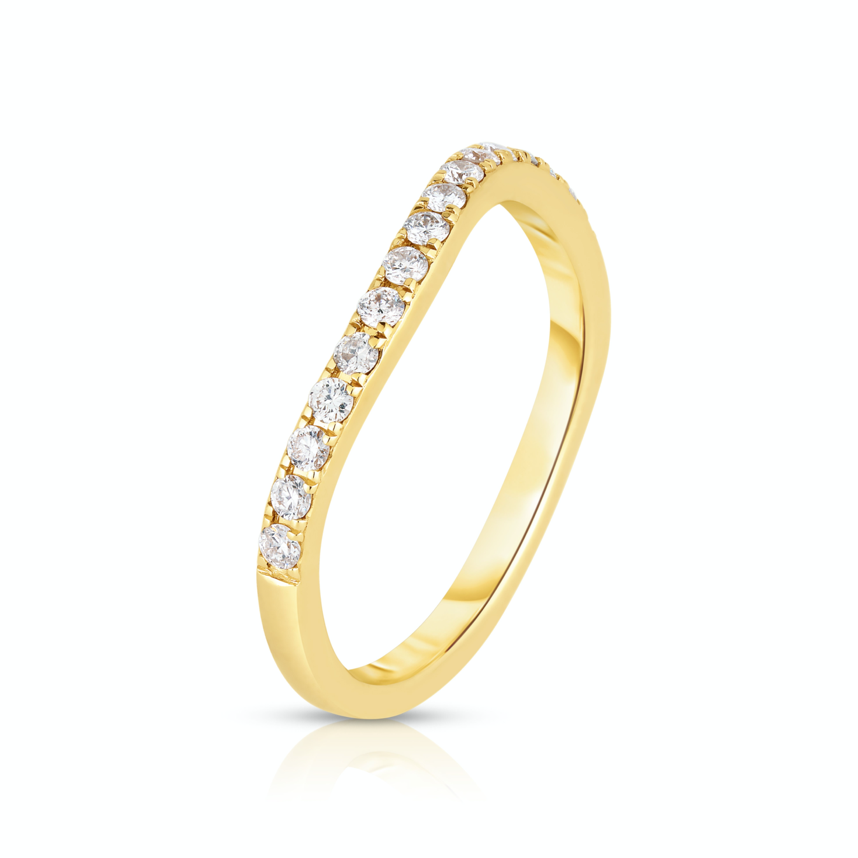 Pave Diamond Curve Pinky Ring