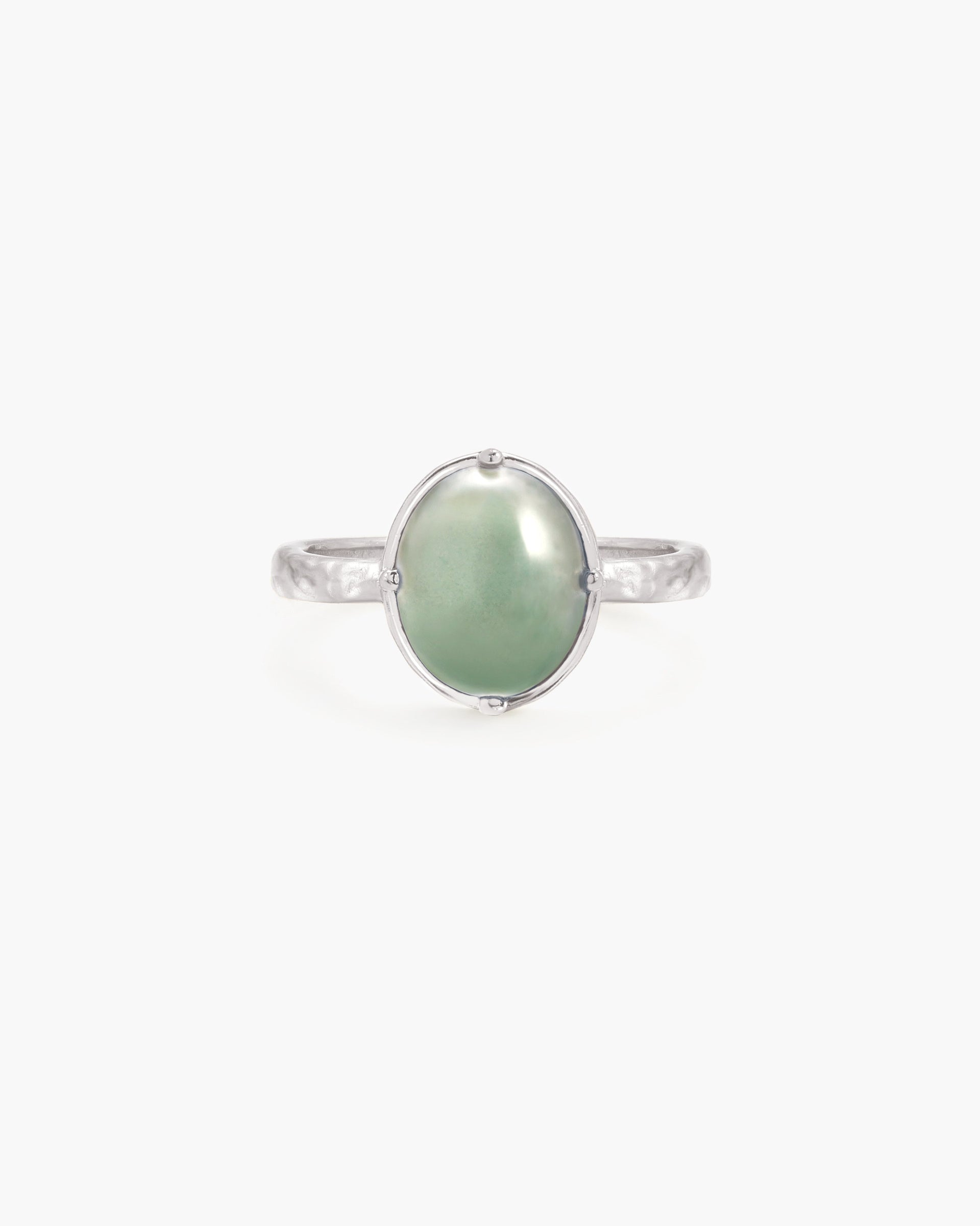 Green Aventurine Ring in Silver
