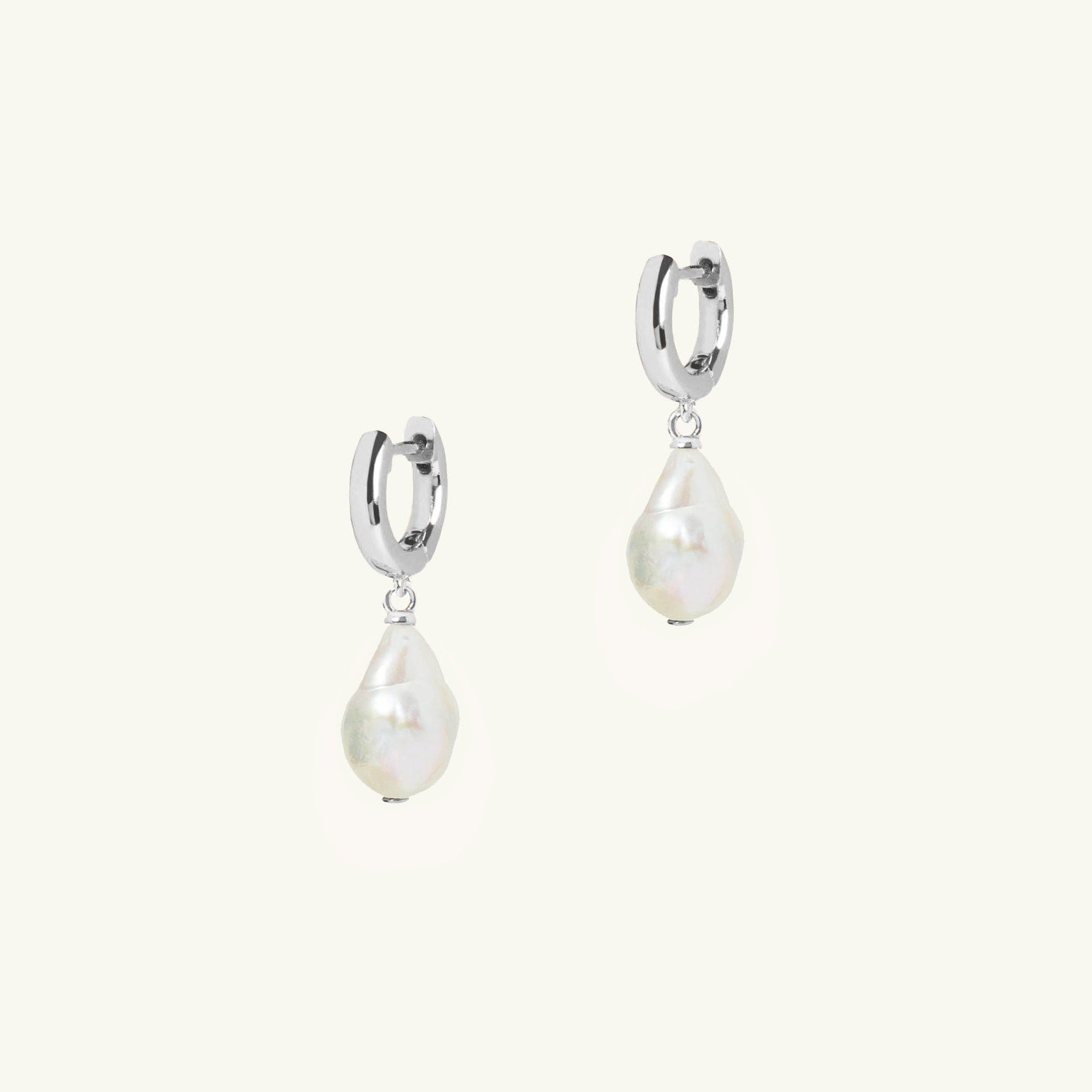 Freshwater Pearl Drop Earrings Silver