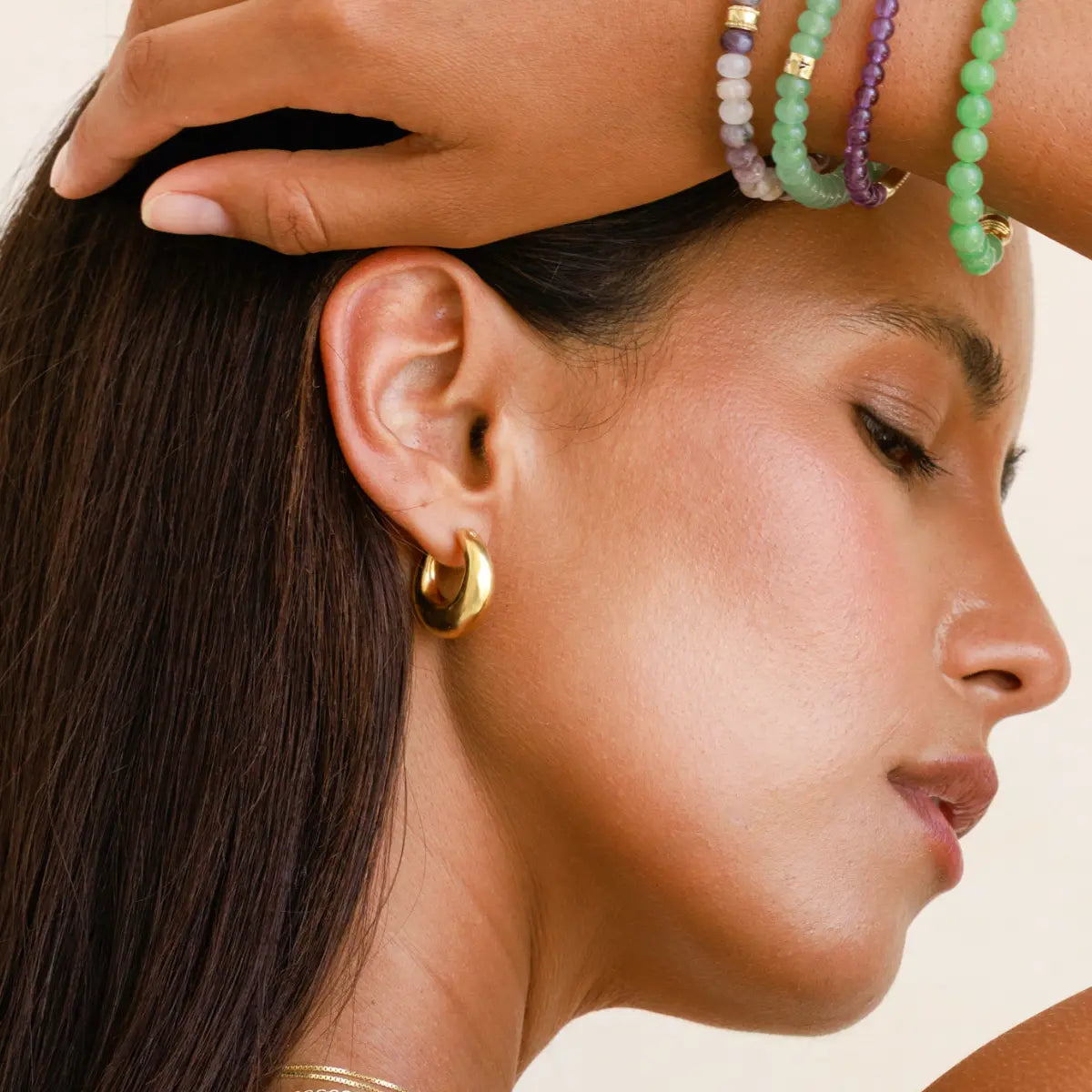 Solstice Gleam Gold Hoops