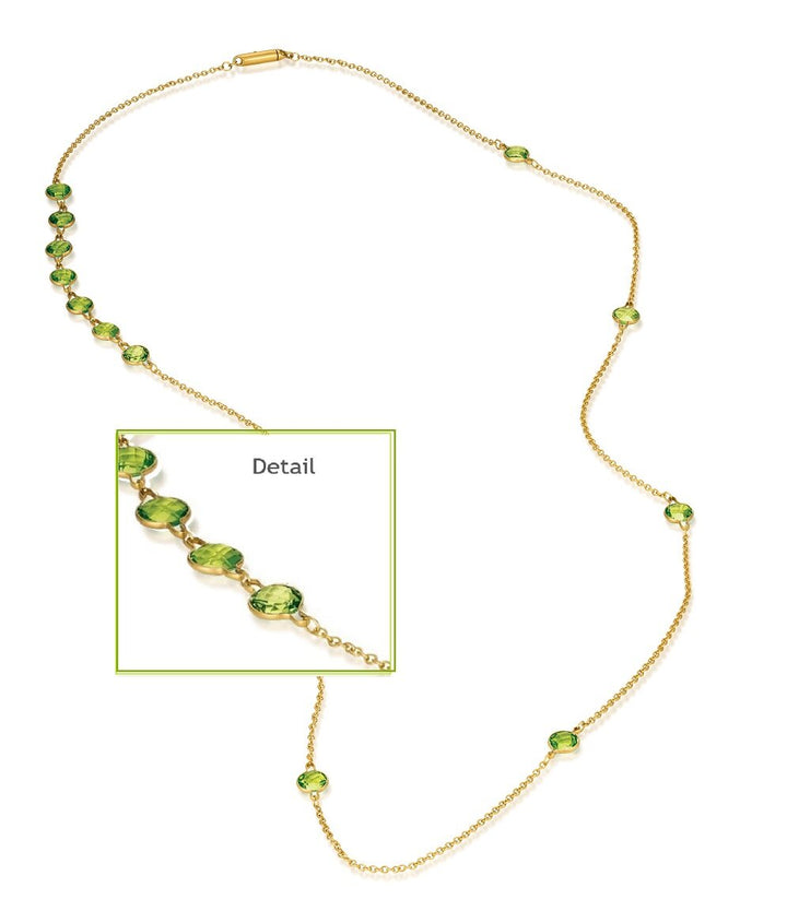 Sky Glow Long Chain With Peridot Stations