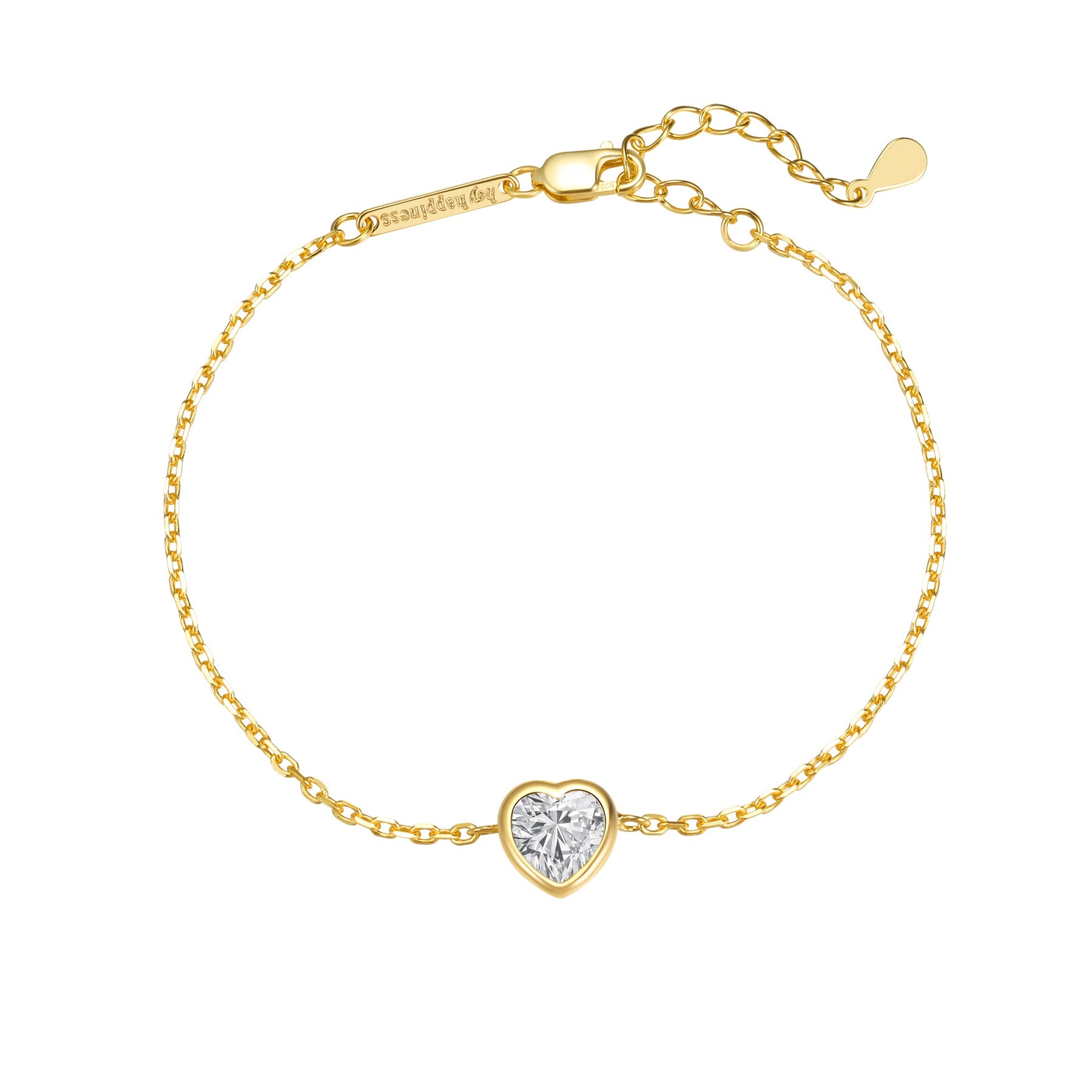 Sparkling Heart Bracelet Sterling Silver