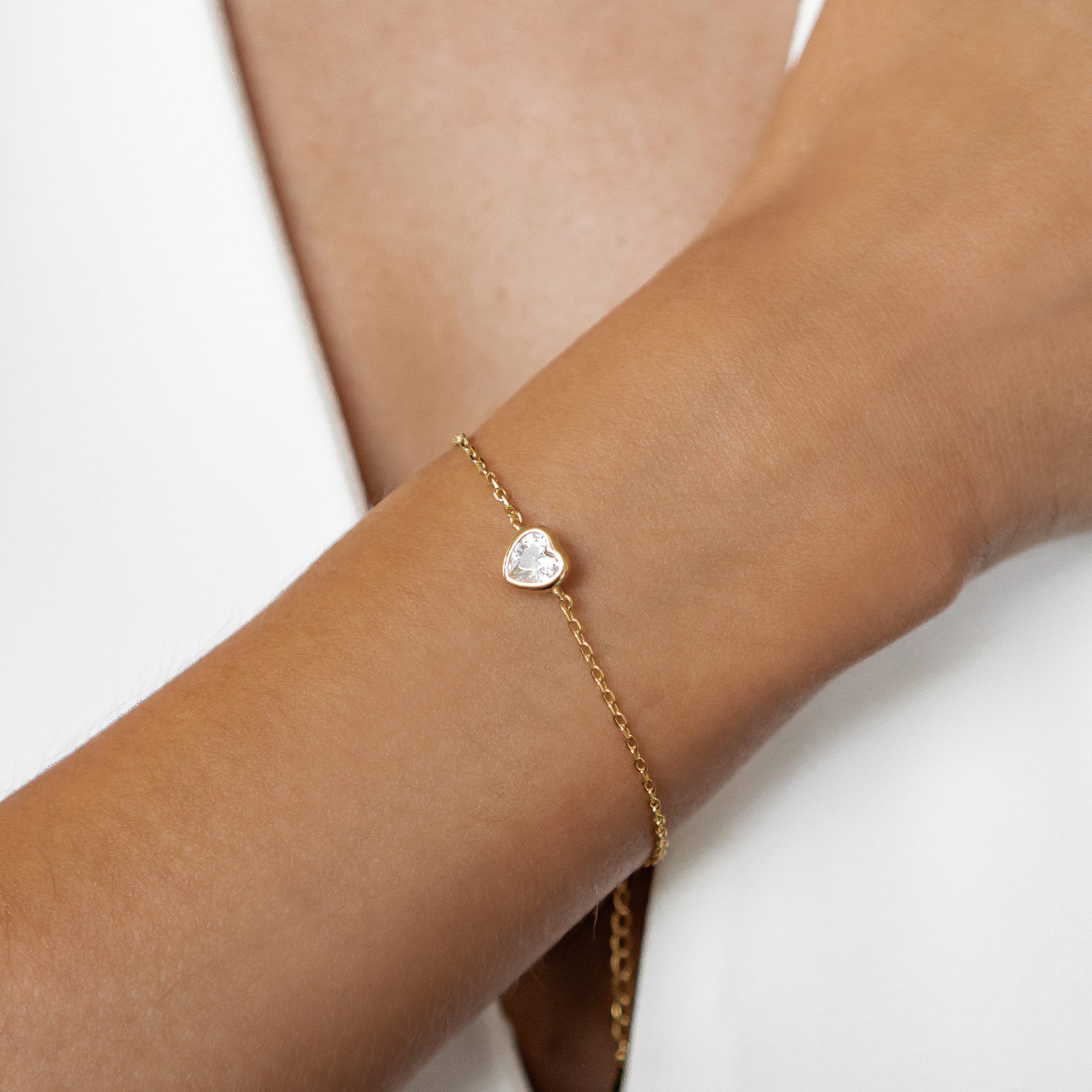 Sparkling Heart Bracelet Sterling Silver