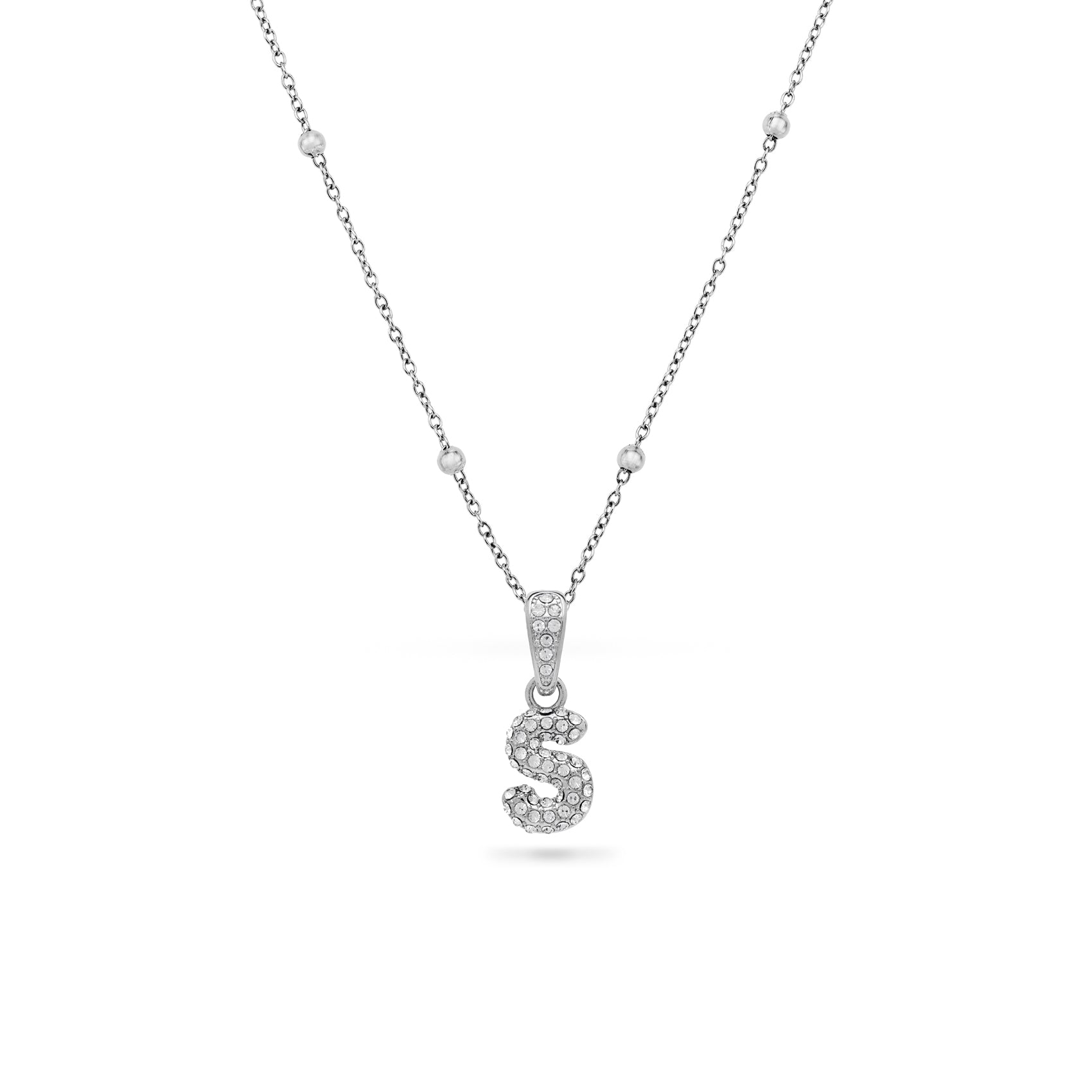 Bubble Initial Necklace (Silver)