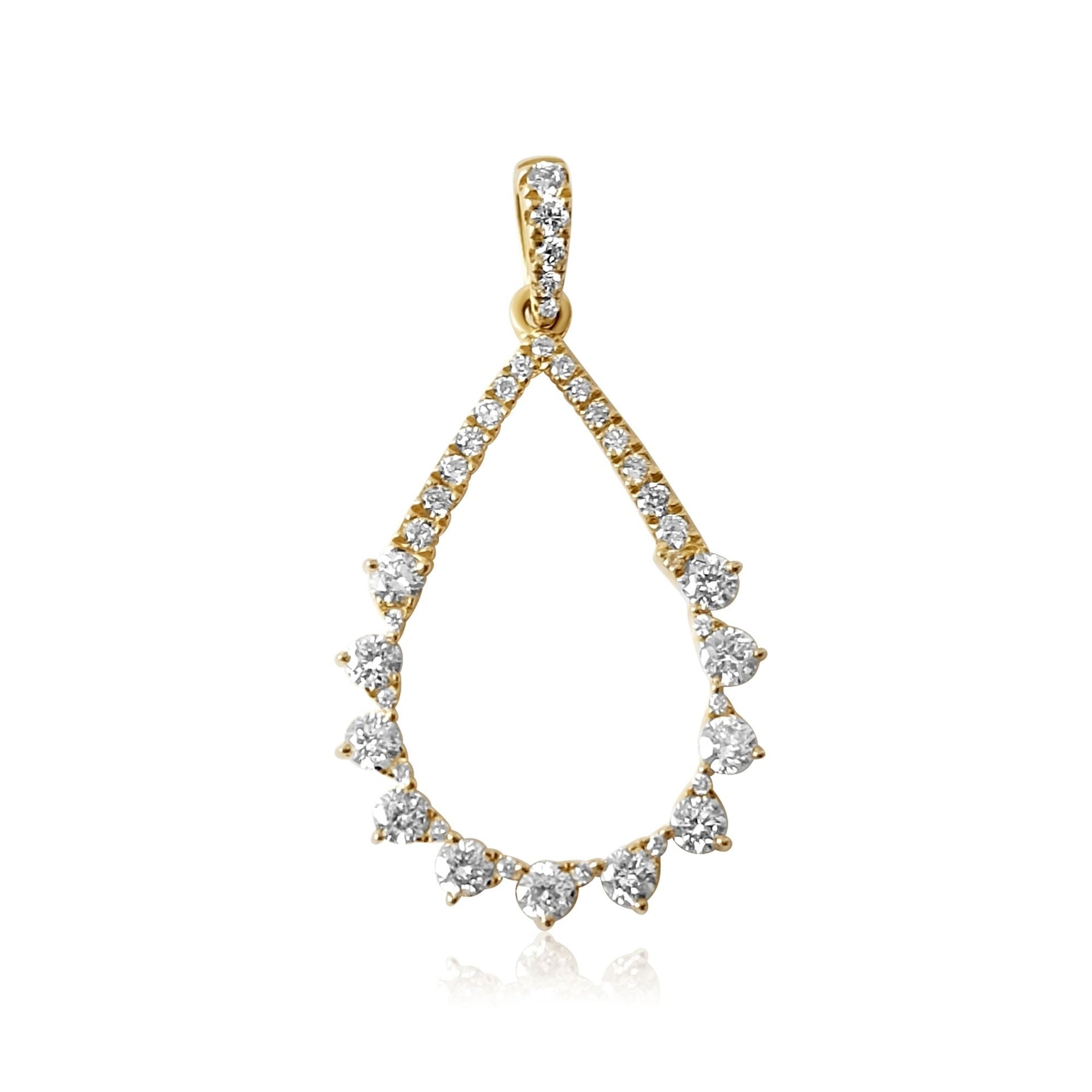 Gold Diamond Pear Shape Pendant